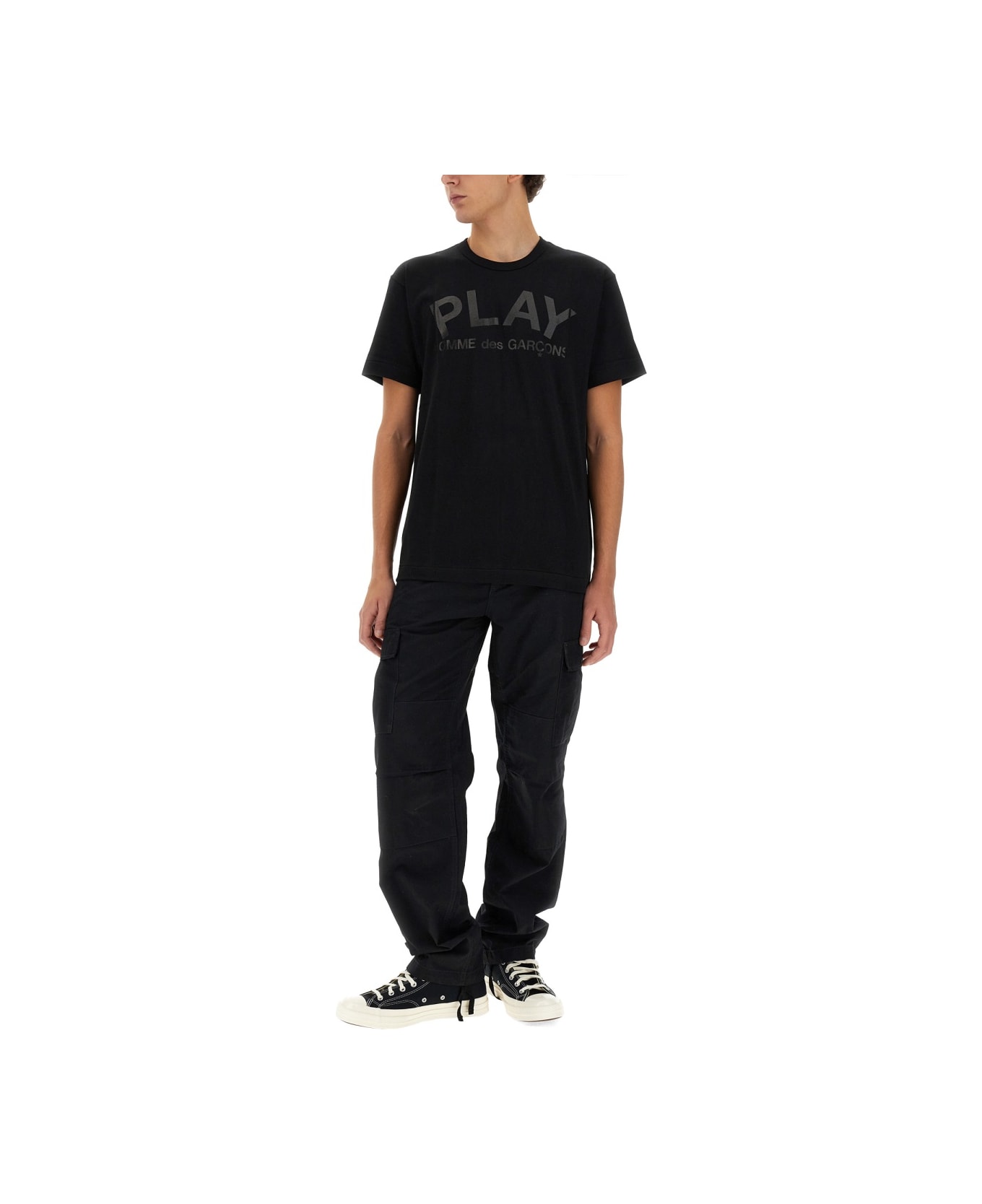 Comme des Garçons Play T-shirt Con Stampa Logo - BLACK