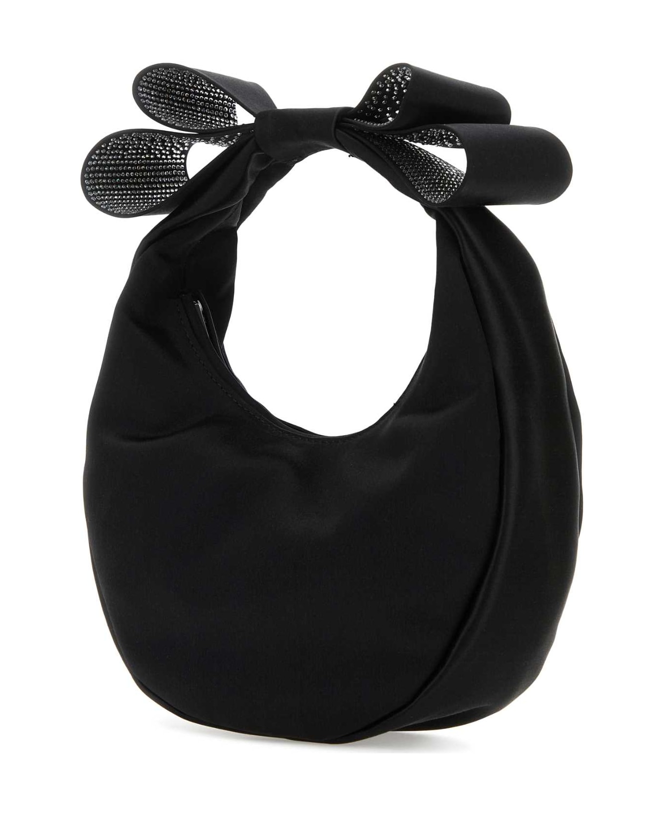 Mach & Mach Black Satin Small Cadeau Handbag - BLACK トートバッグ