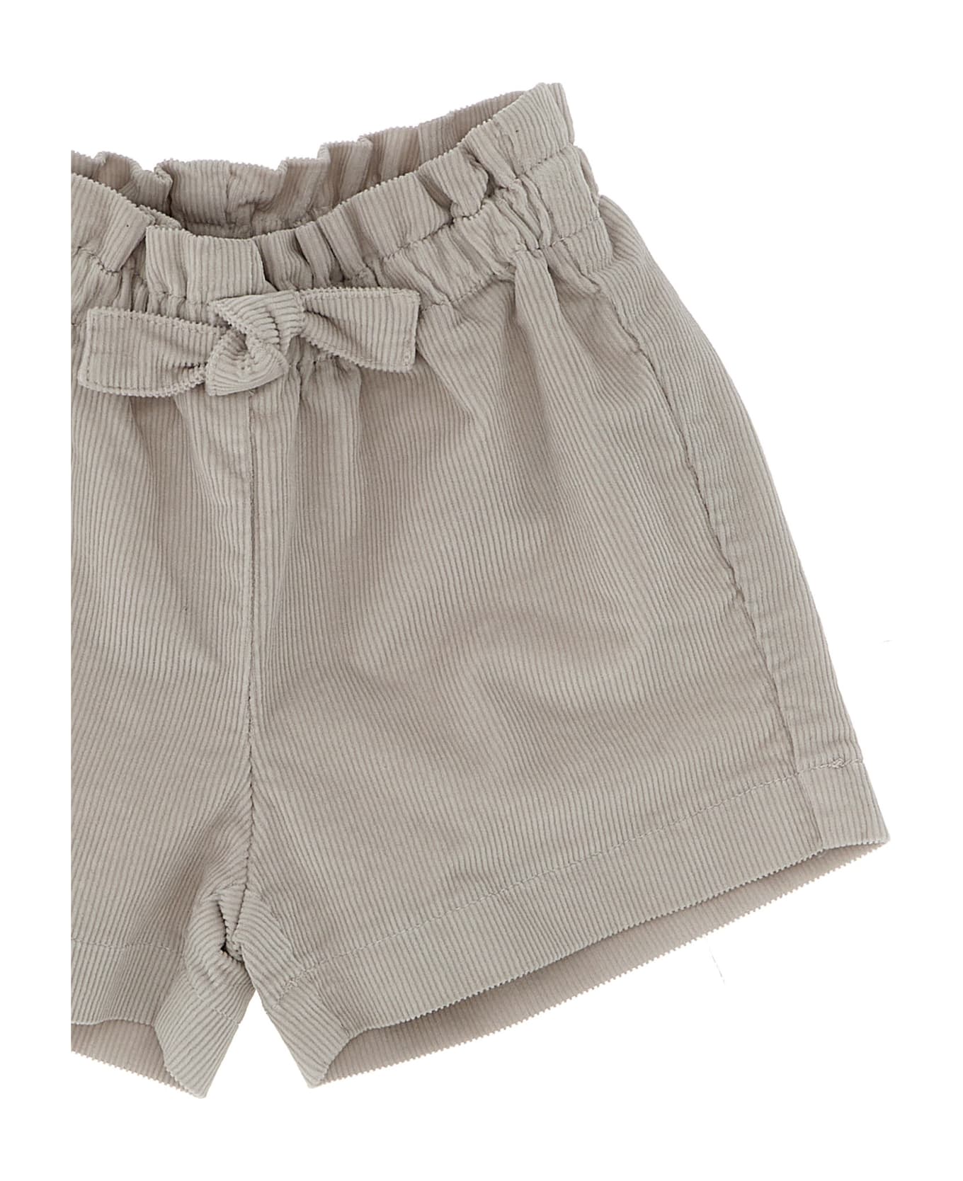 Il Gufo Ribbed Velvet Shorts - White