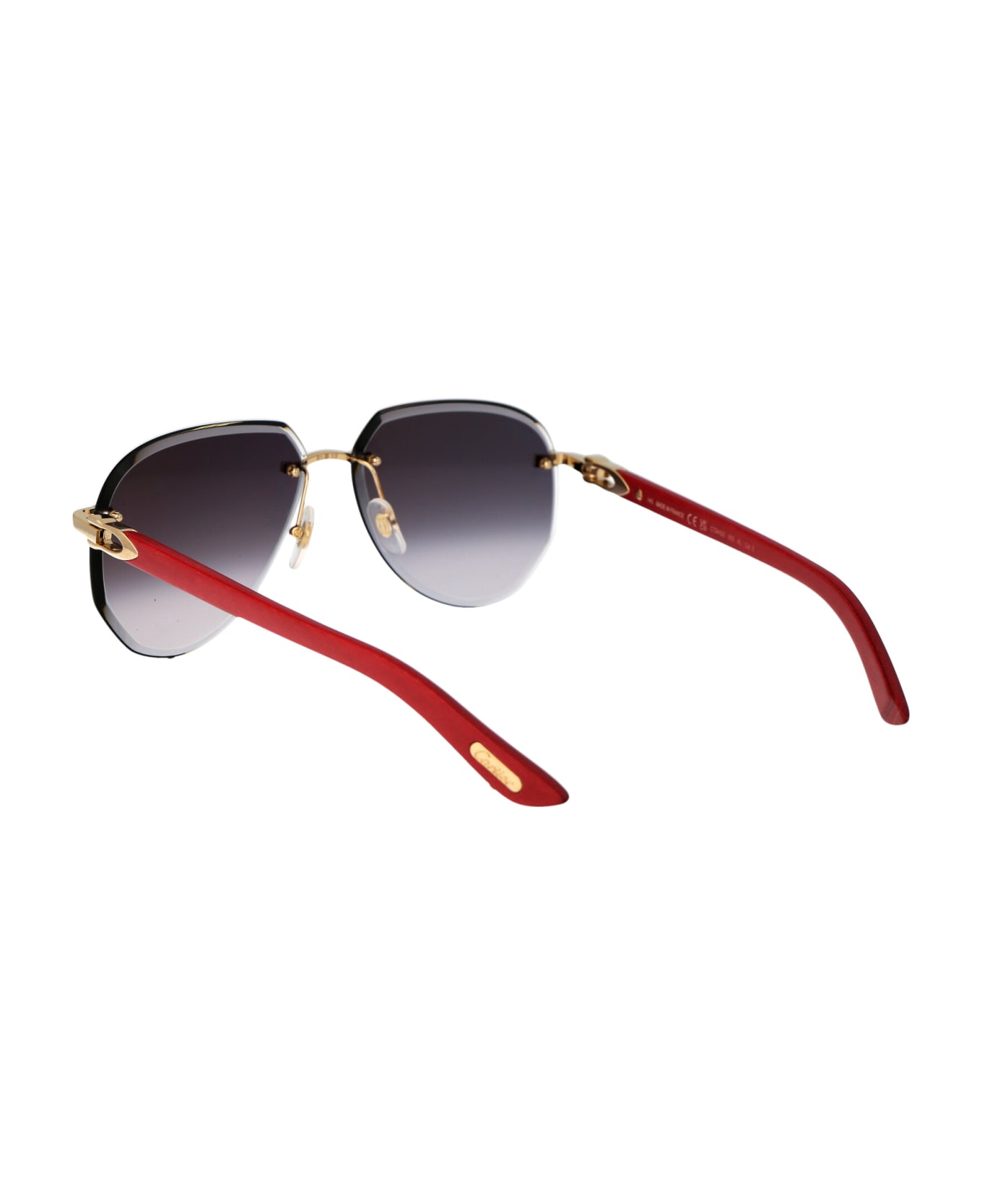 Cartier Eyewear Ct0440s Sunglasses - 003 GOLD RED GREY