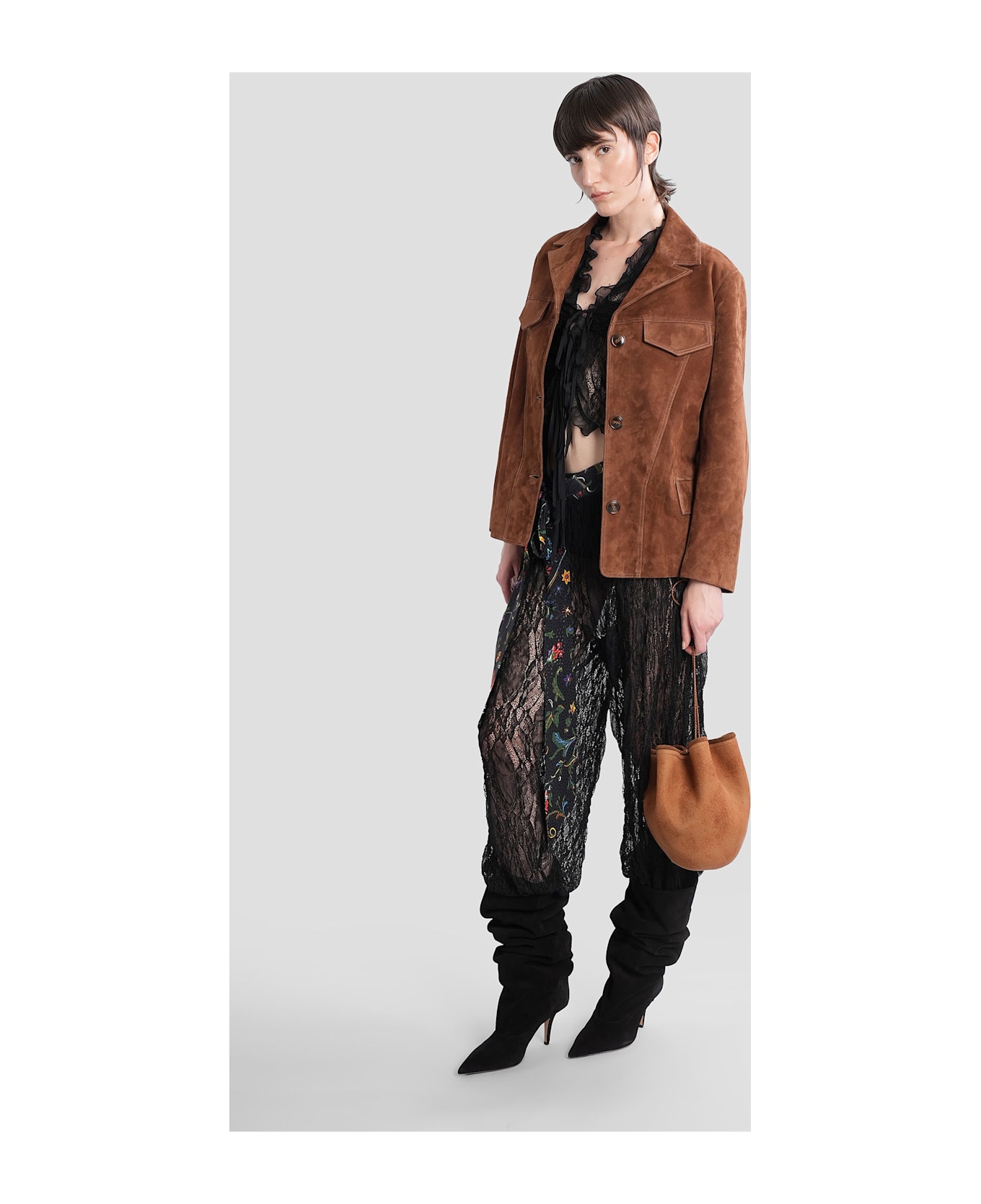 SIEDRES Asean Leather Jacket In Brown Leather - brown