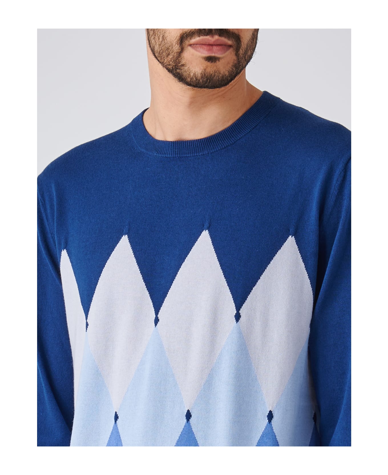 Ballantyne R Neck Pullover Sweater - BLU