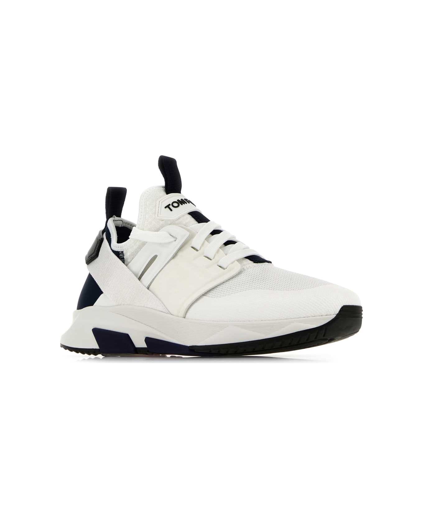 Tom Ford Two-tone Jago Sneakers - WHITEROYALBLUEWHITE