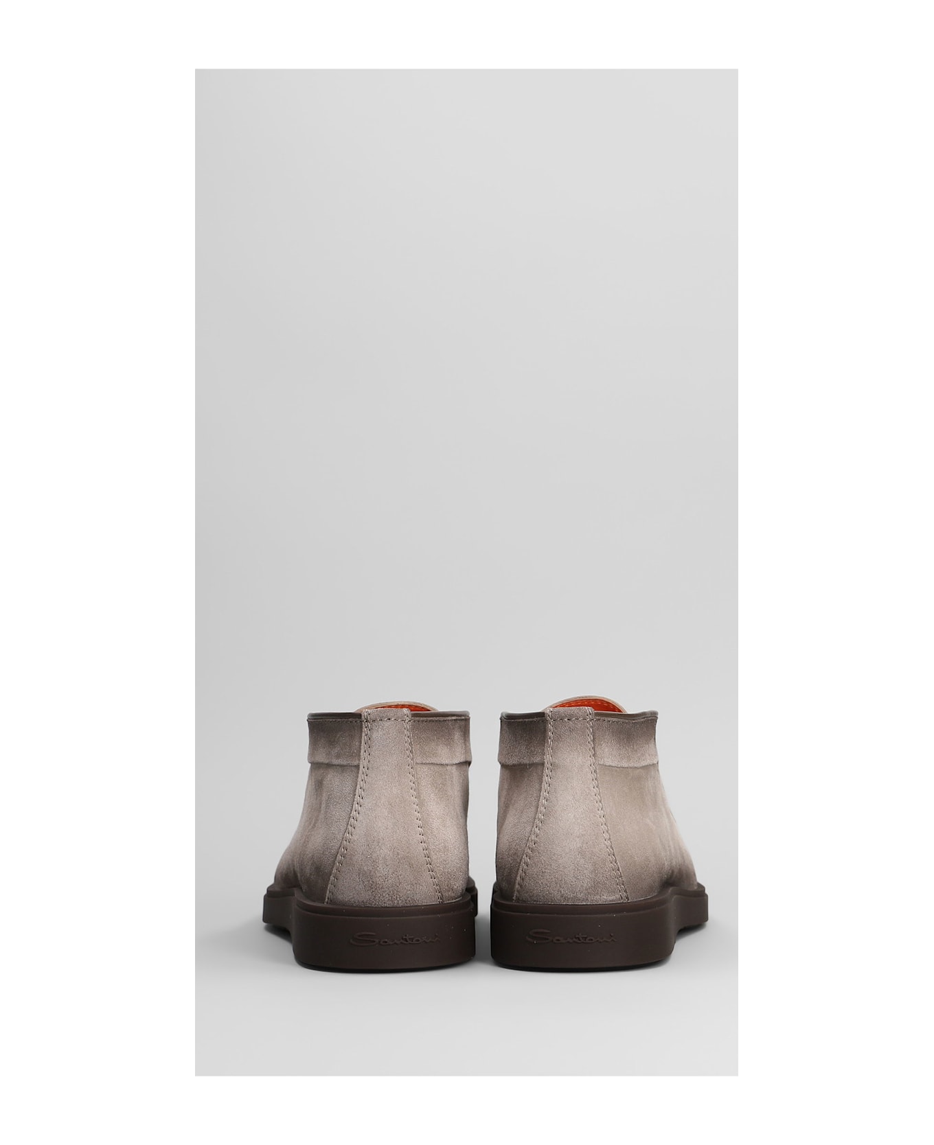 Santoni Dragon Loafers In Grey Suede - grey