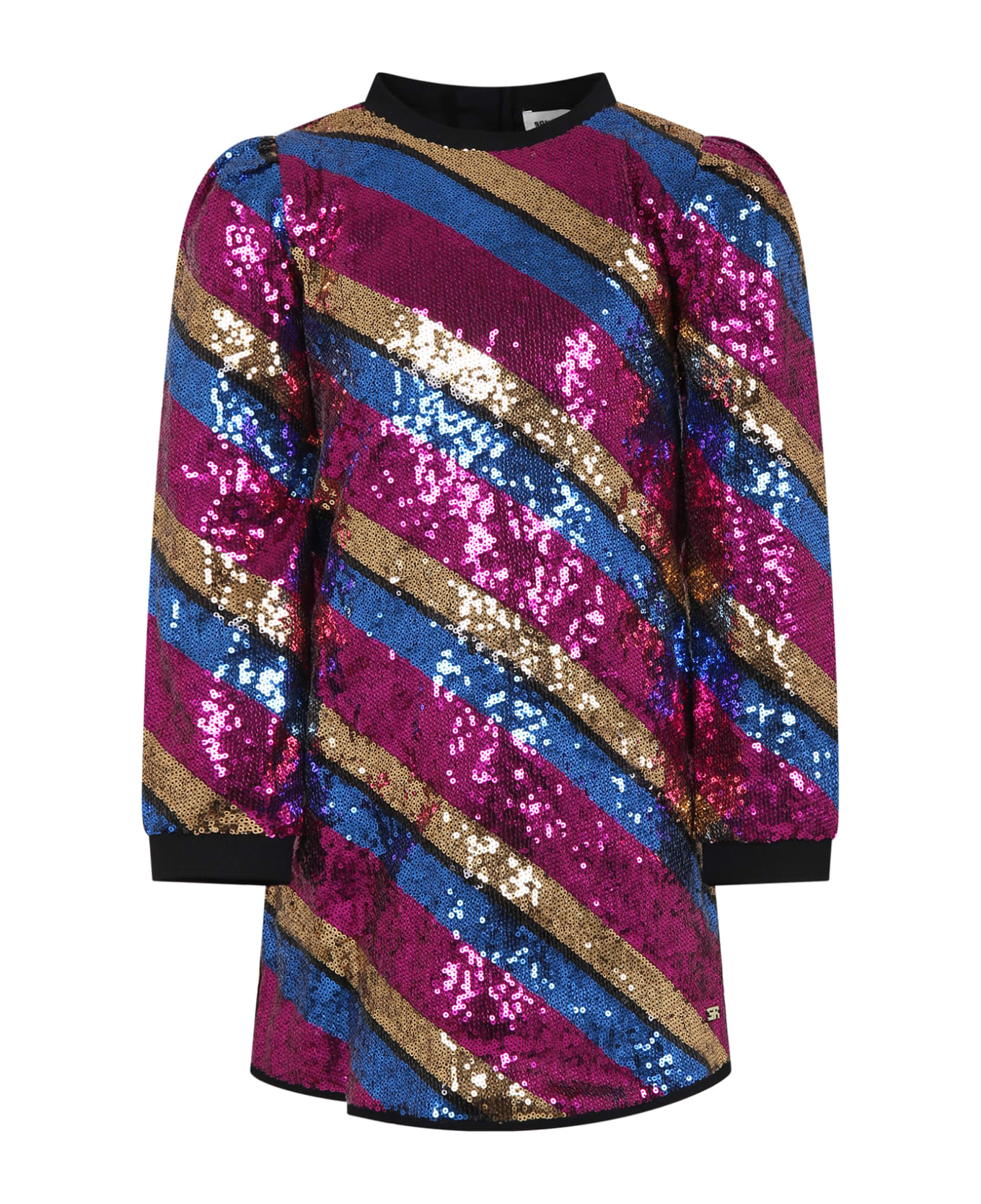 Rykiel Enfant Elegant Multicolor Dress For Girl With Paiettes - Multicolor