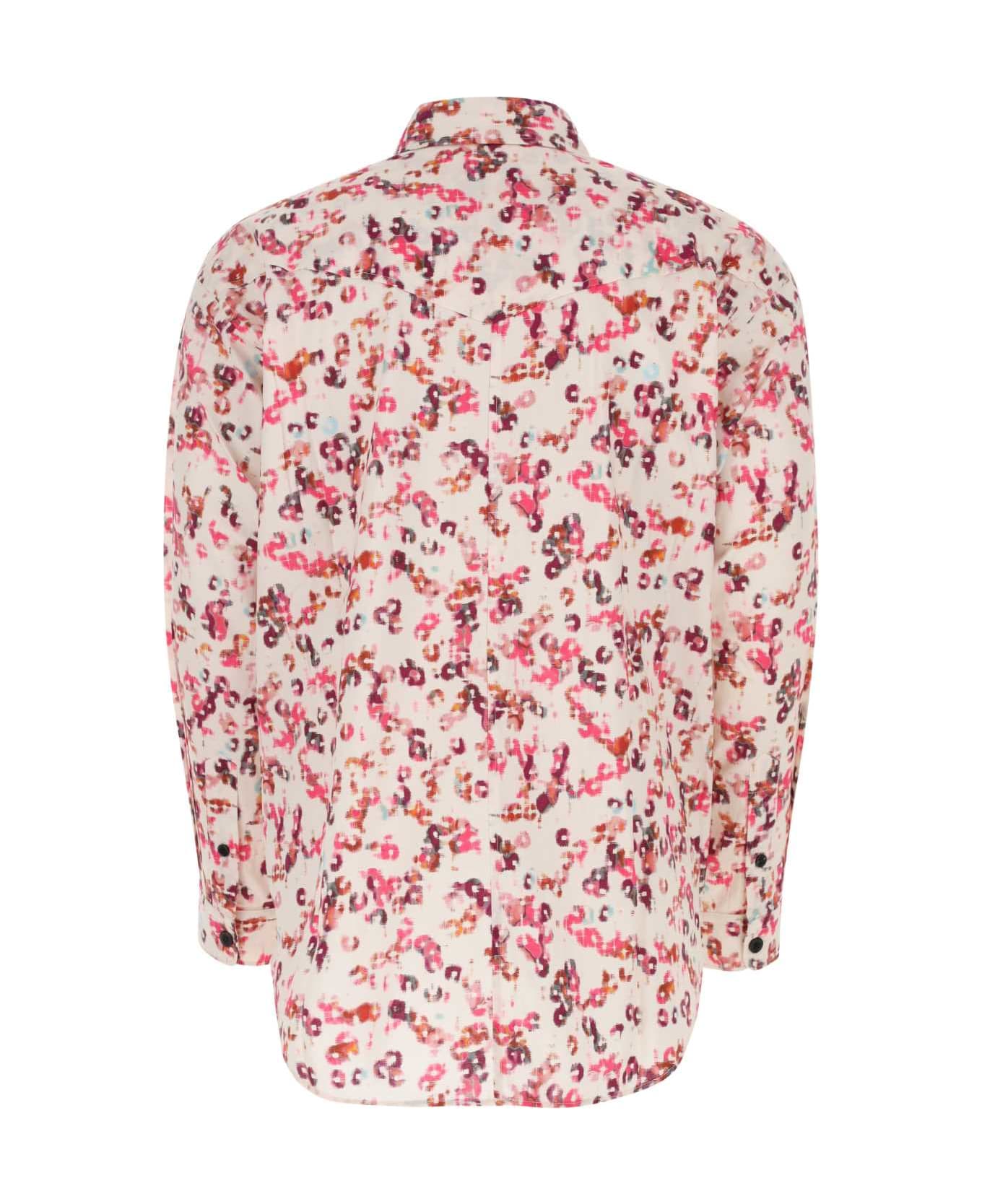Isabel Marant Printed Cotton Badis Oversize Shirt - Beige シャツ