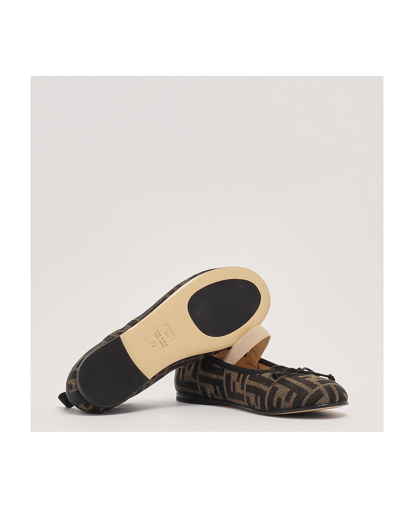 Fendi Dancer Flat Shoes - TABACCO-NERO-NUDO