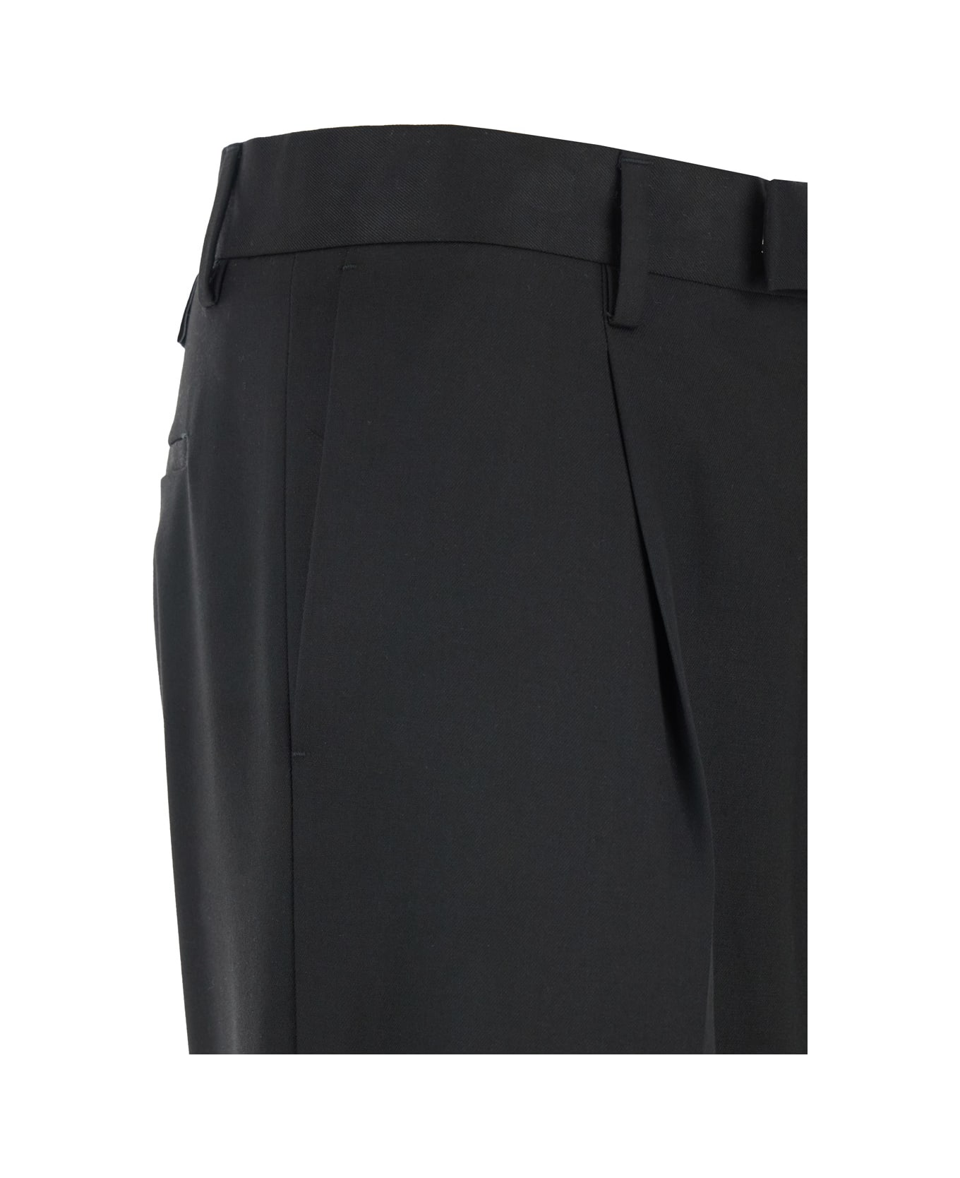 Low Brand 'kim Luxor' Black Plissed Pants In Tech Fabric Blend Woman - Black