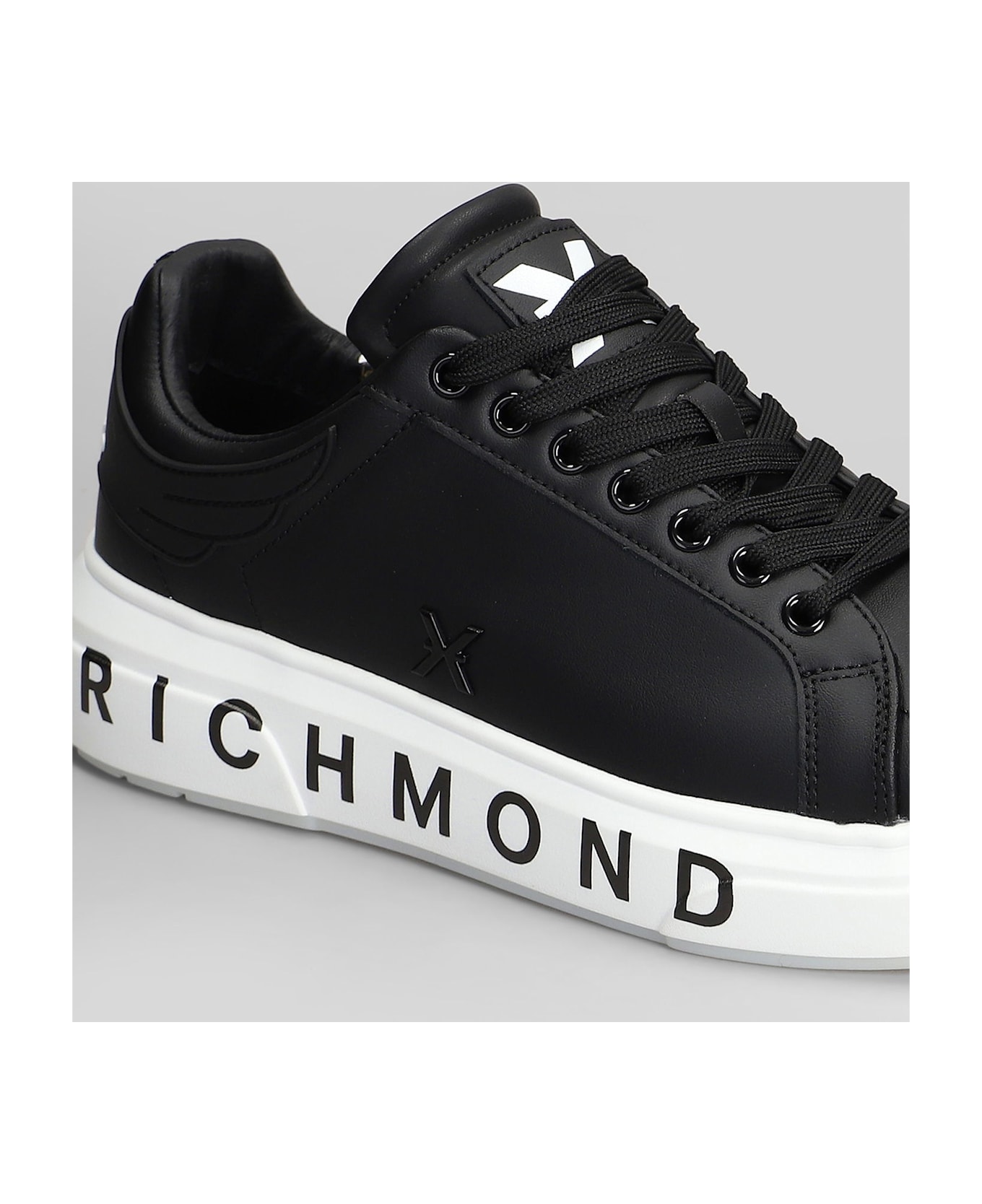 John Richmond Sneakers In Black Leather - black