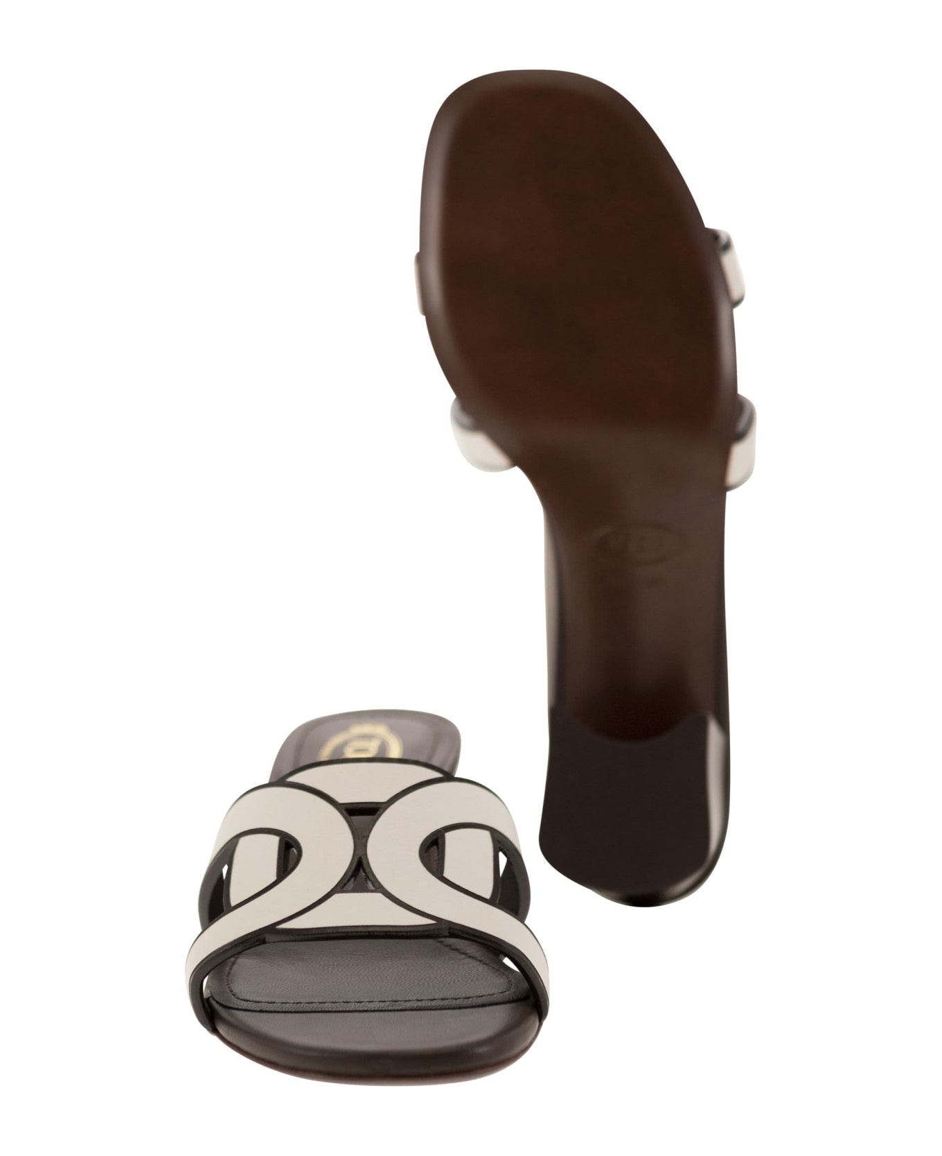 Tod's Leather Heeled Sandal - White サンダル