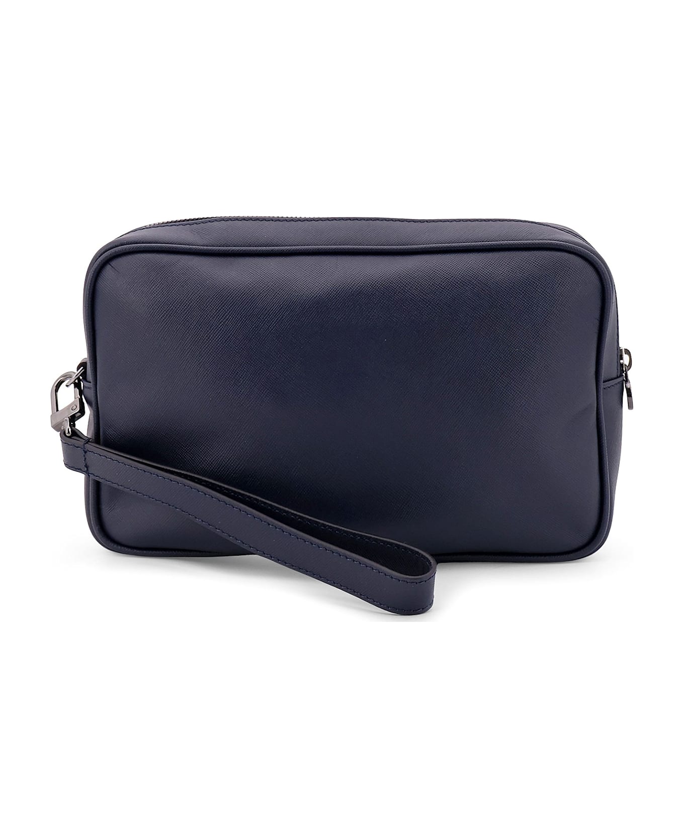 Kiton Leather Clutch - Blue