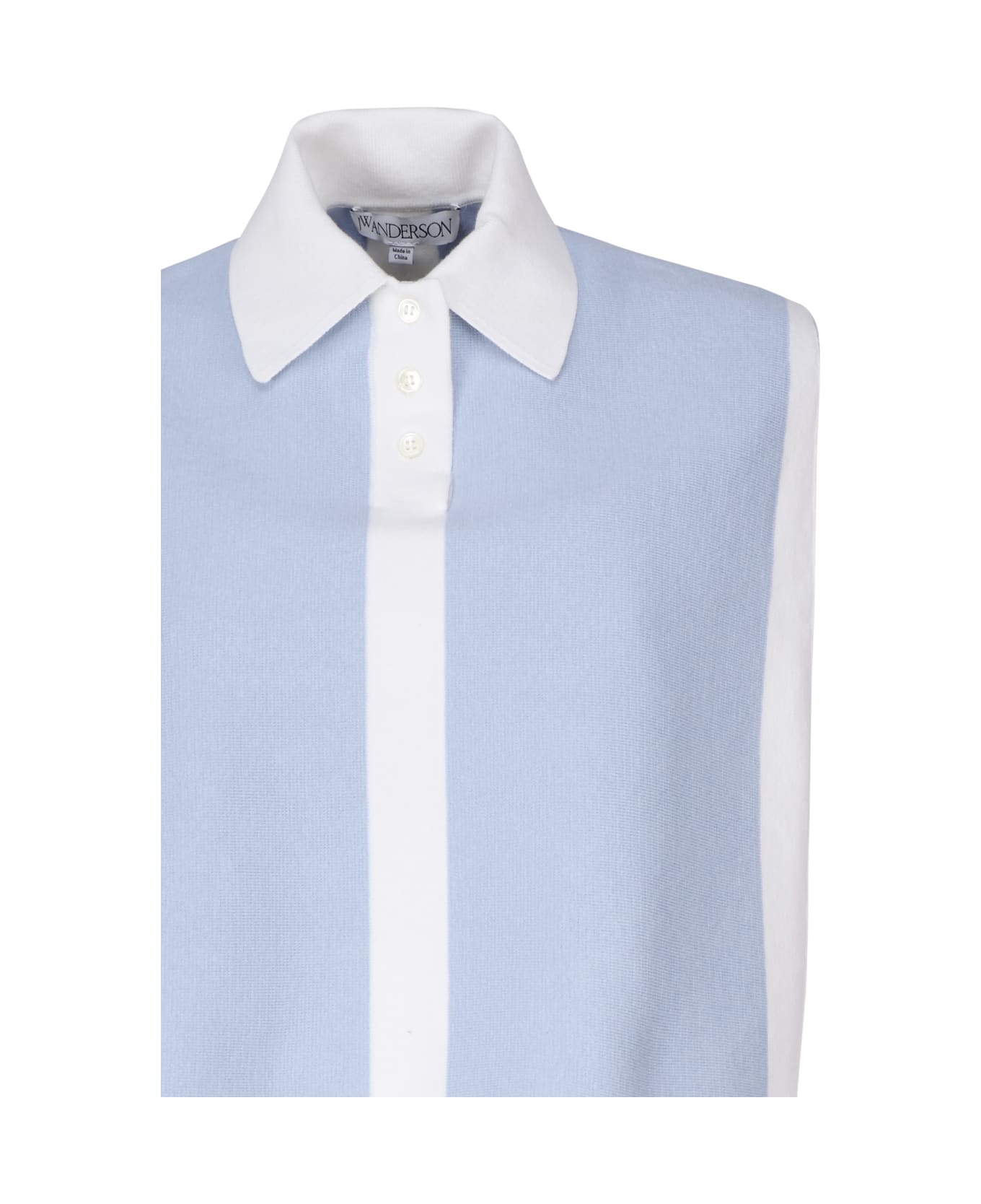 J.W. Anderson Tank Top With Collar - Light blue, white