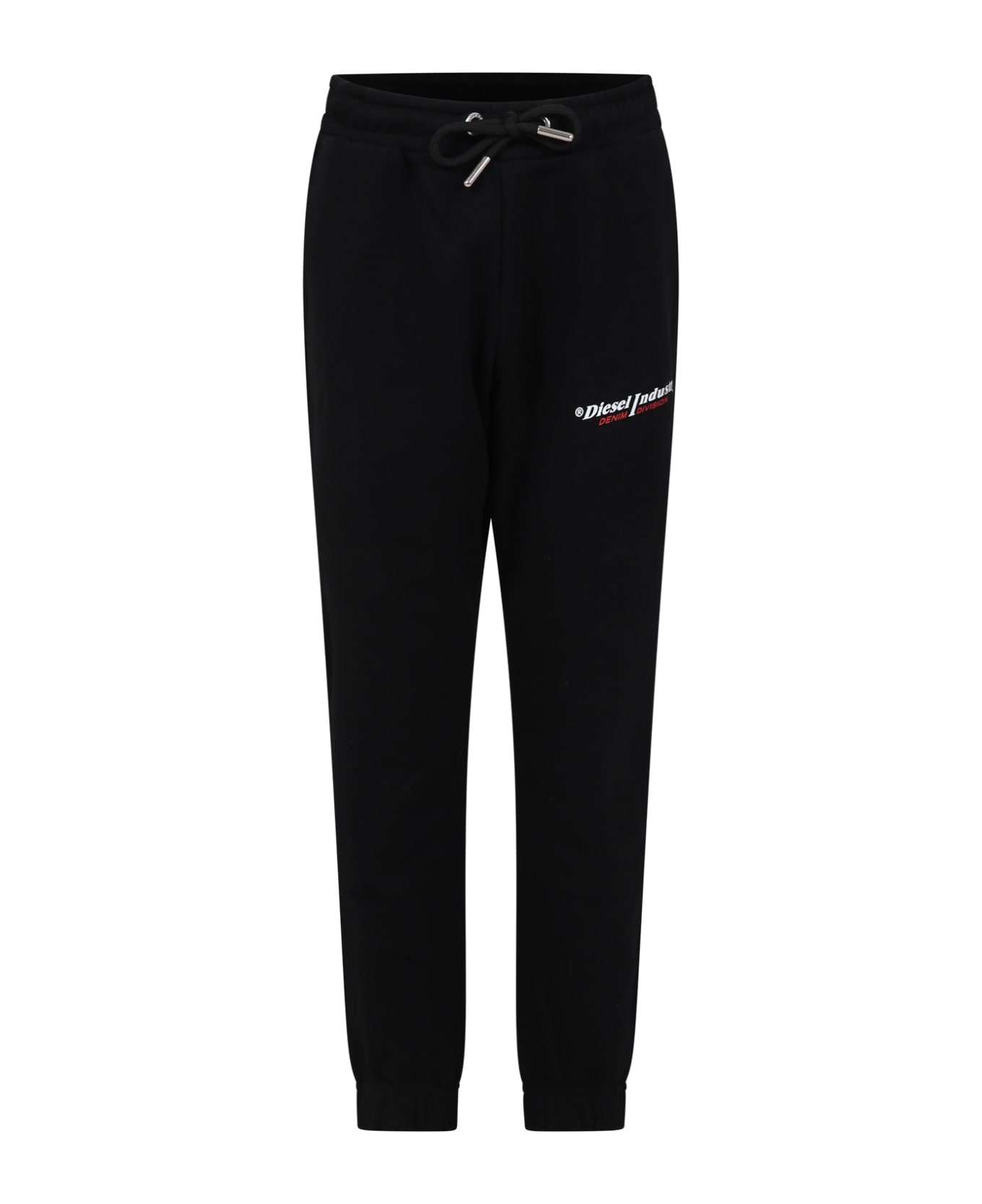 Diesel Black Trousers For Kids With Logo - Black