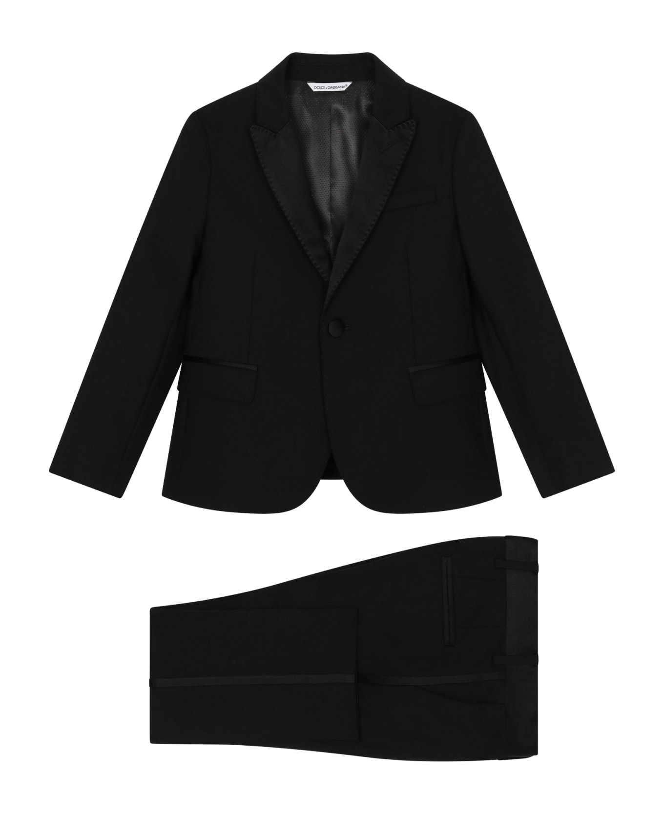 Dolce & Gabbana Single-breasted Tuxedo Suit In Stretch Wool Canvas - Back