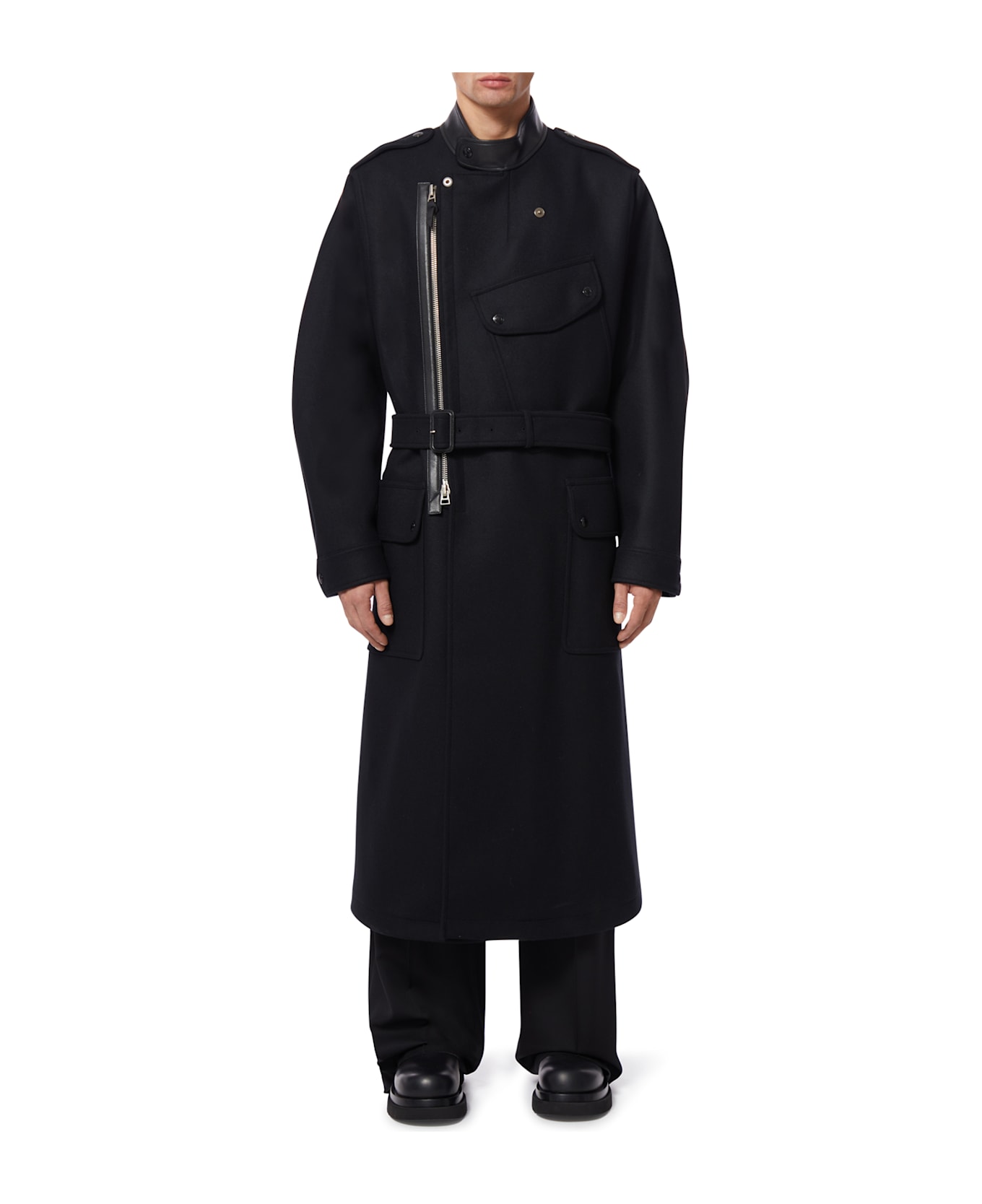 Tom Ford Melton Twill Dispatch Coat - Black