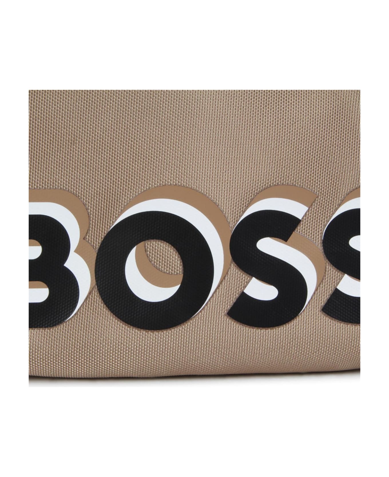 Hugo Boss Shoulder Bag With Print - Beige