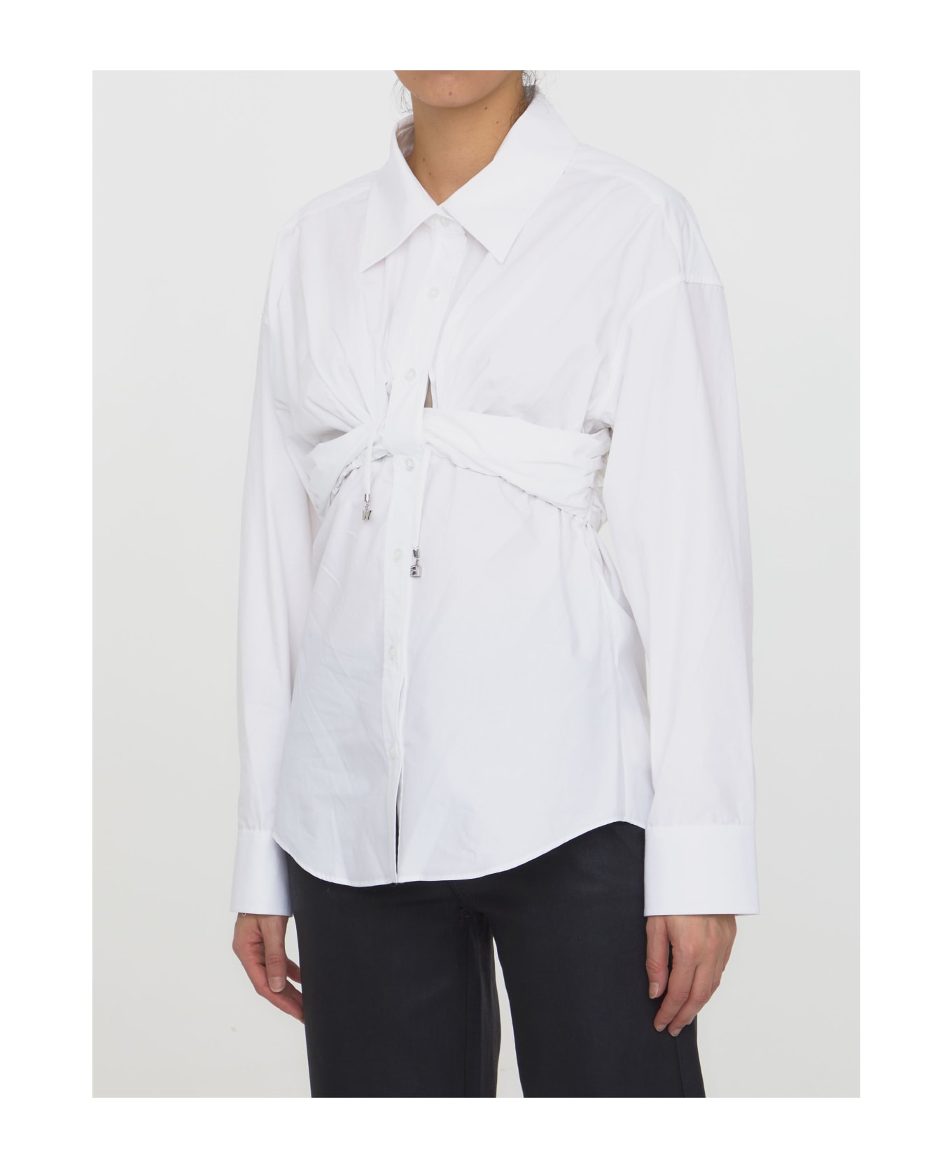 Alexander Wang Ruched White Shirt - WHITE