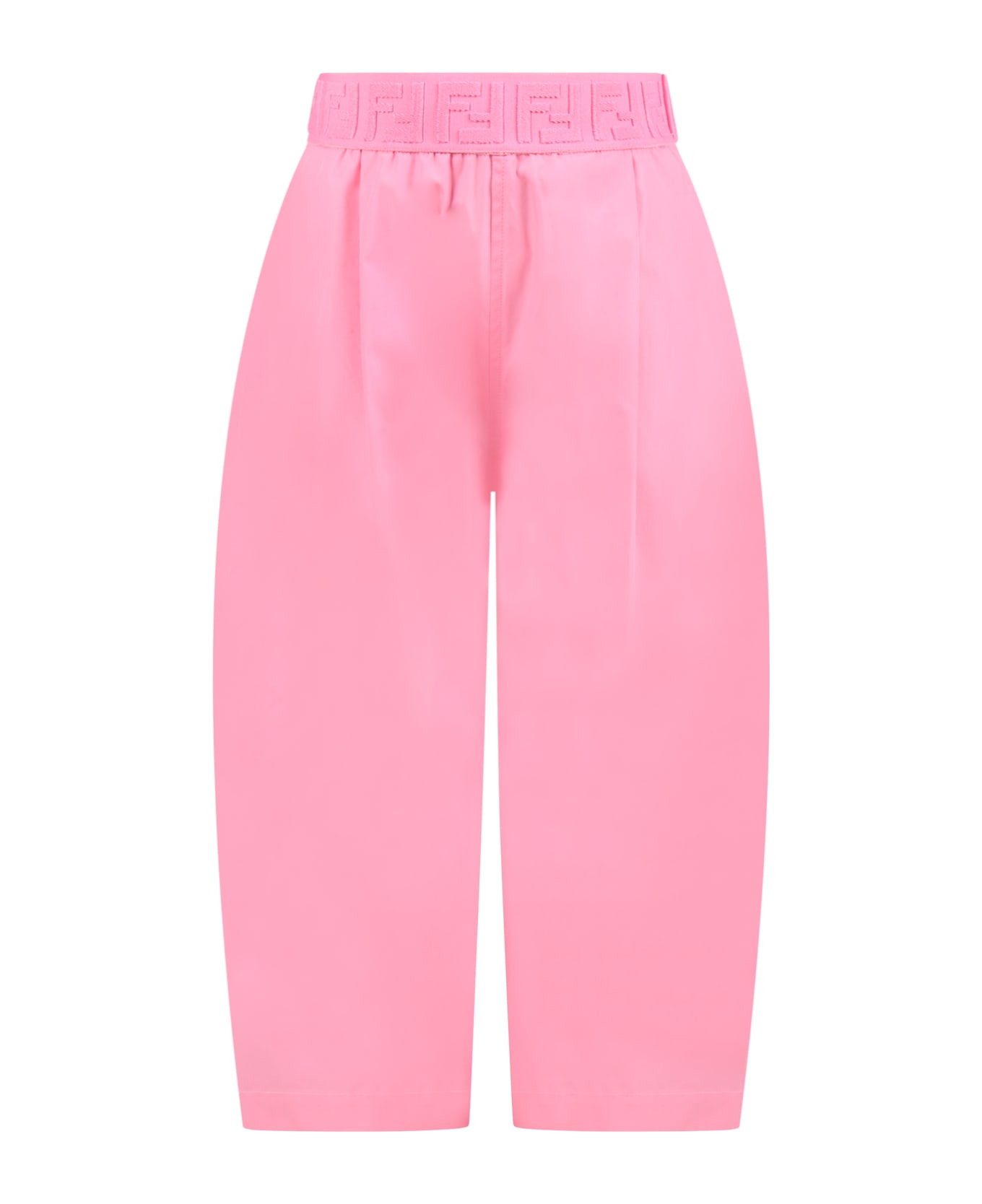 Fendi Pink Trouser For Girl With Double Ff - M Bubblegum