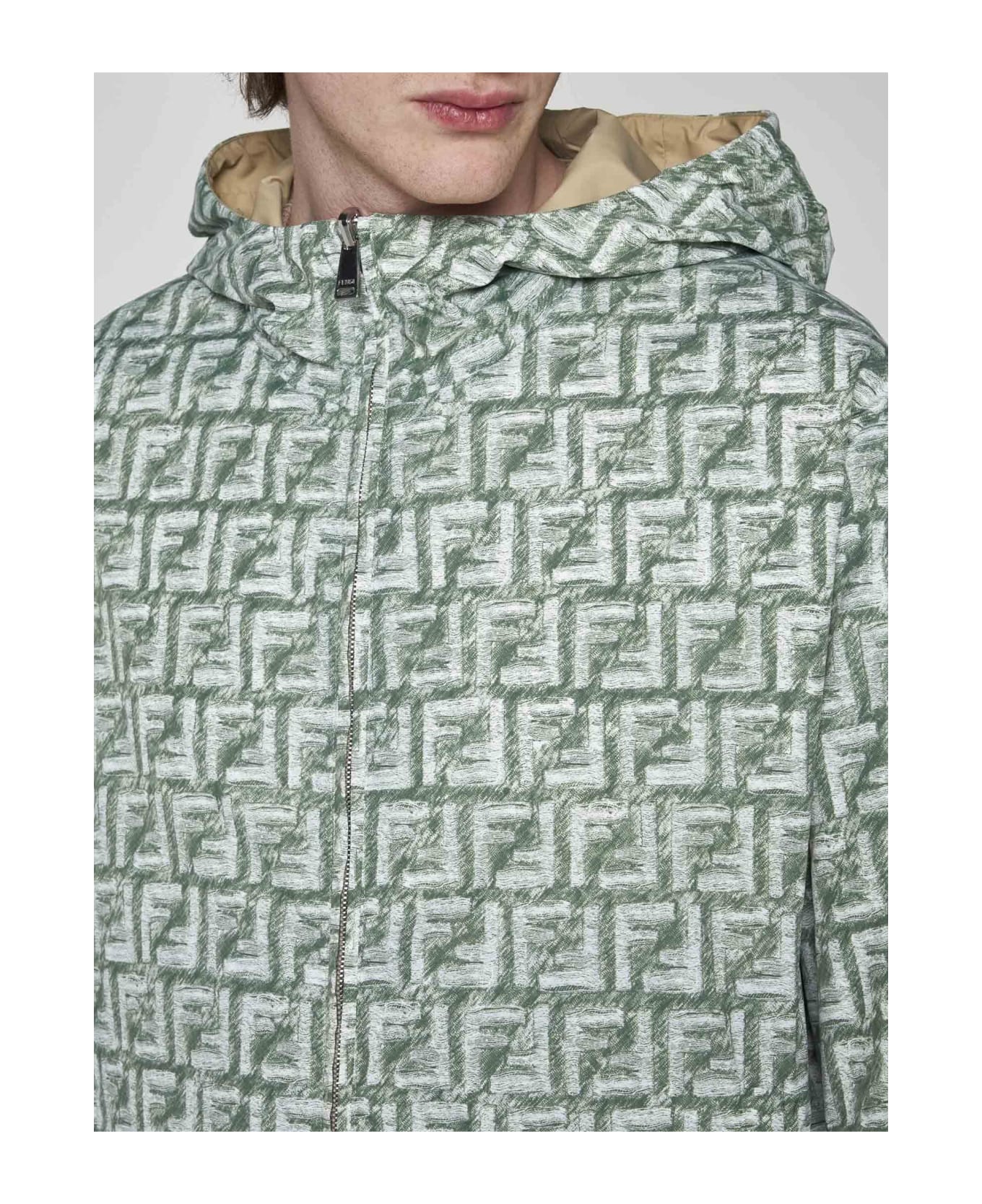 Fendi Ff Print Nylon Reversible Jacket - Green ジャケット