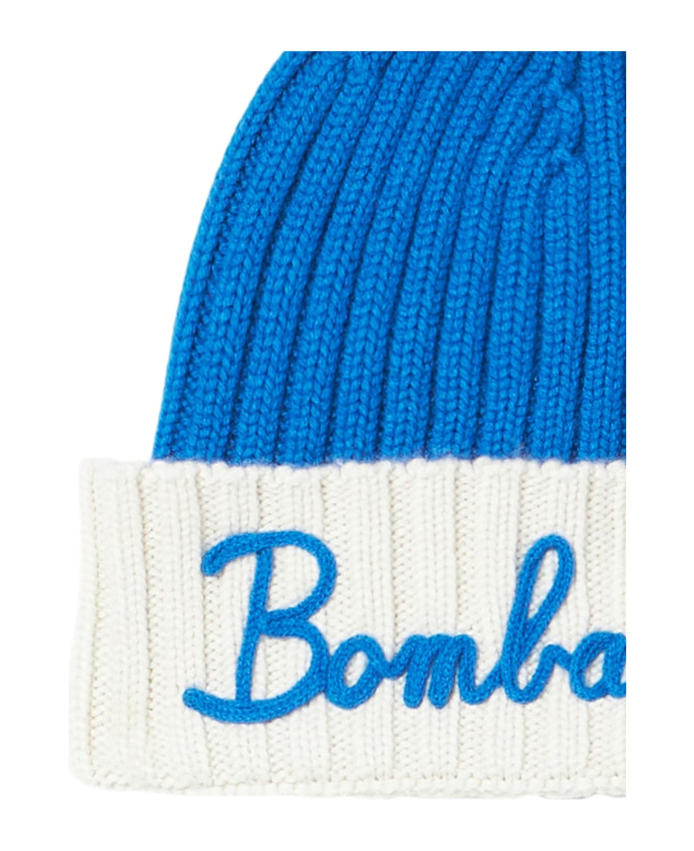 MC2 Saint Barth Man Knit Beanie With Bombardino Embroidery - BLUE 帽子