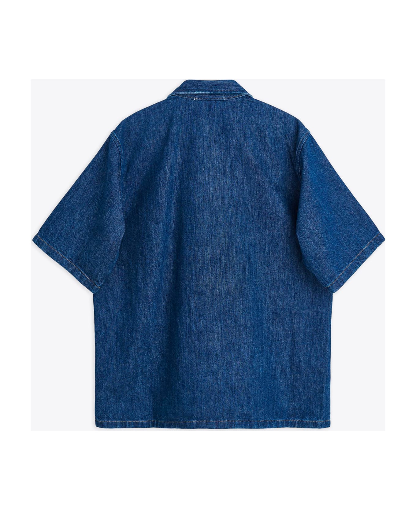 Sunflower #5090 Blue rinse denim shirt with short sleeves - Loose Shirt - Blu
