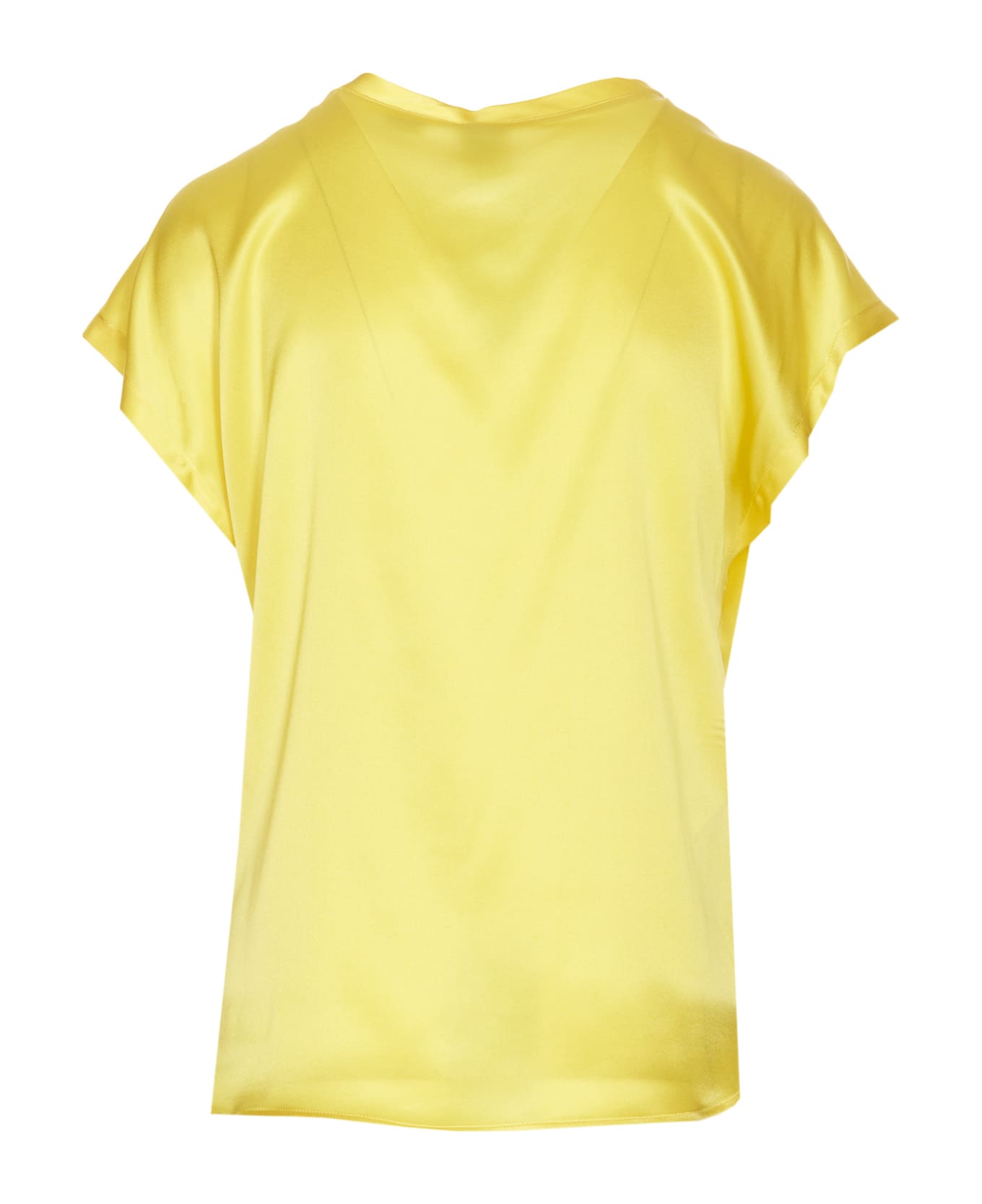 Pinko Satin Mesh - Yellow Tシャツ
