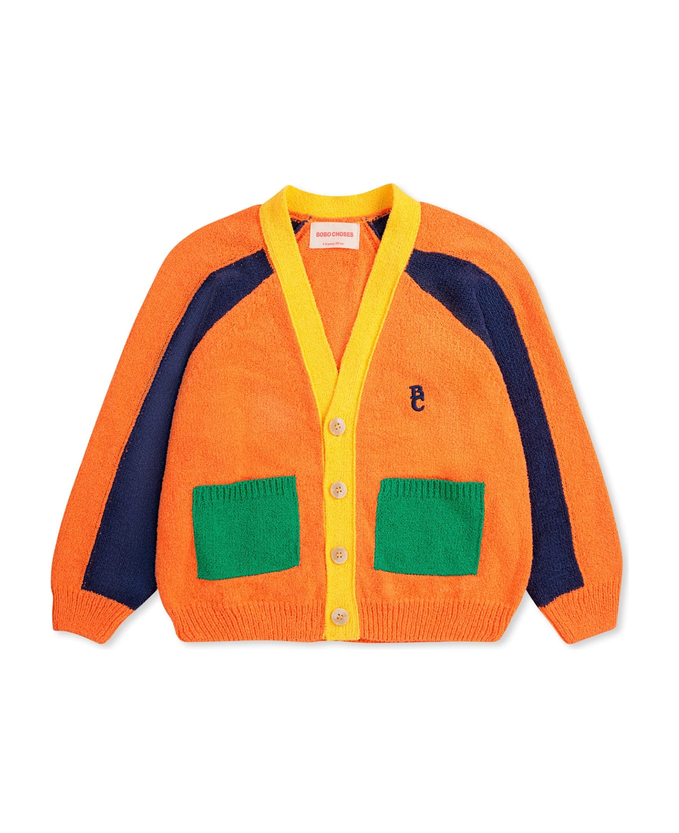 Bobo Choses Orange Cardigan For Kids With Logo - Orange
