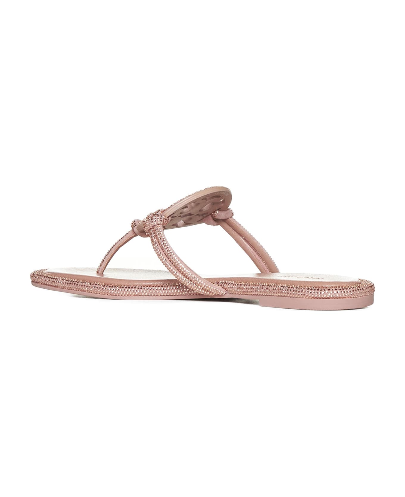 Tory Burch Miller Knotted Pave Embellished Sandals - Pink