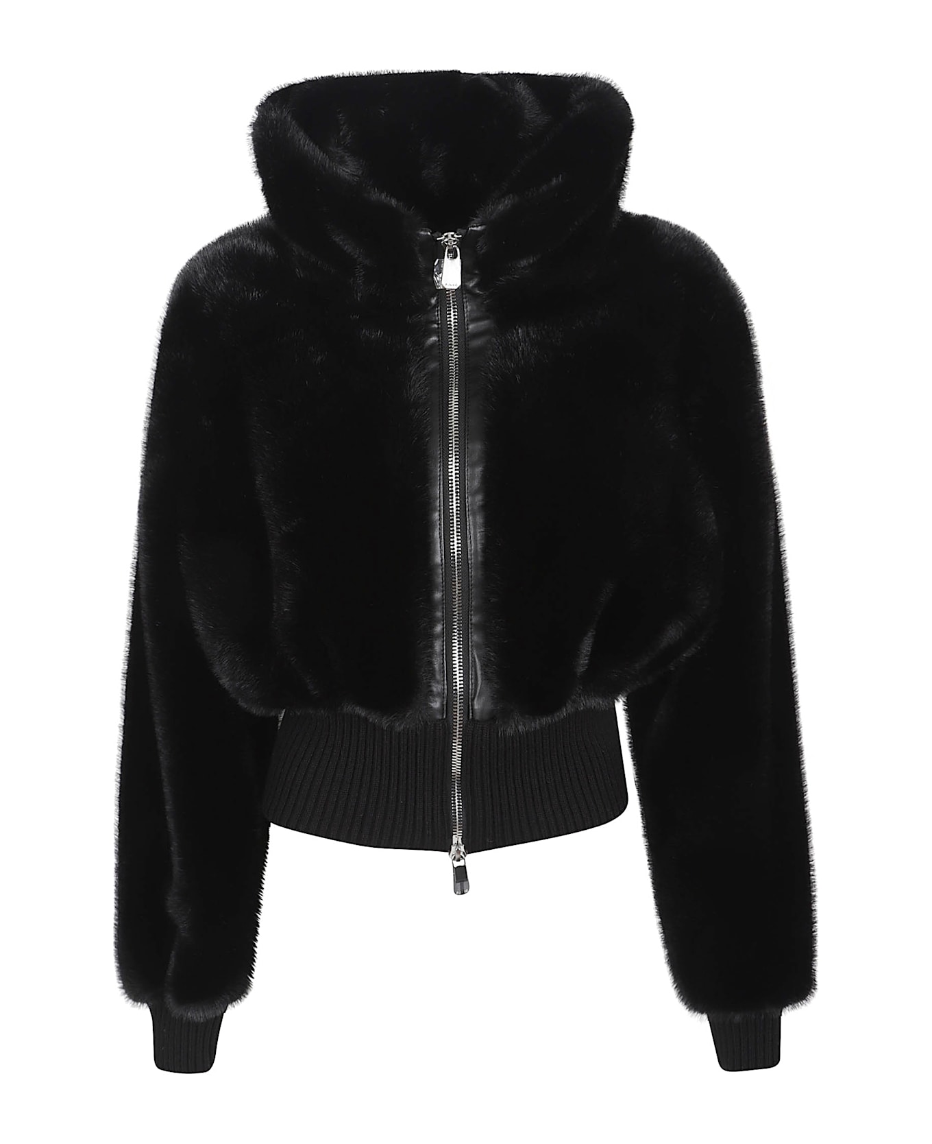 Pinko Bagels Bomber Similpelliccia - Nero Limousine