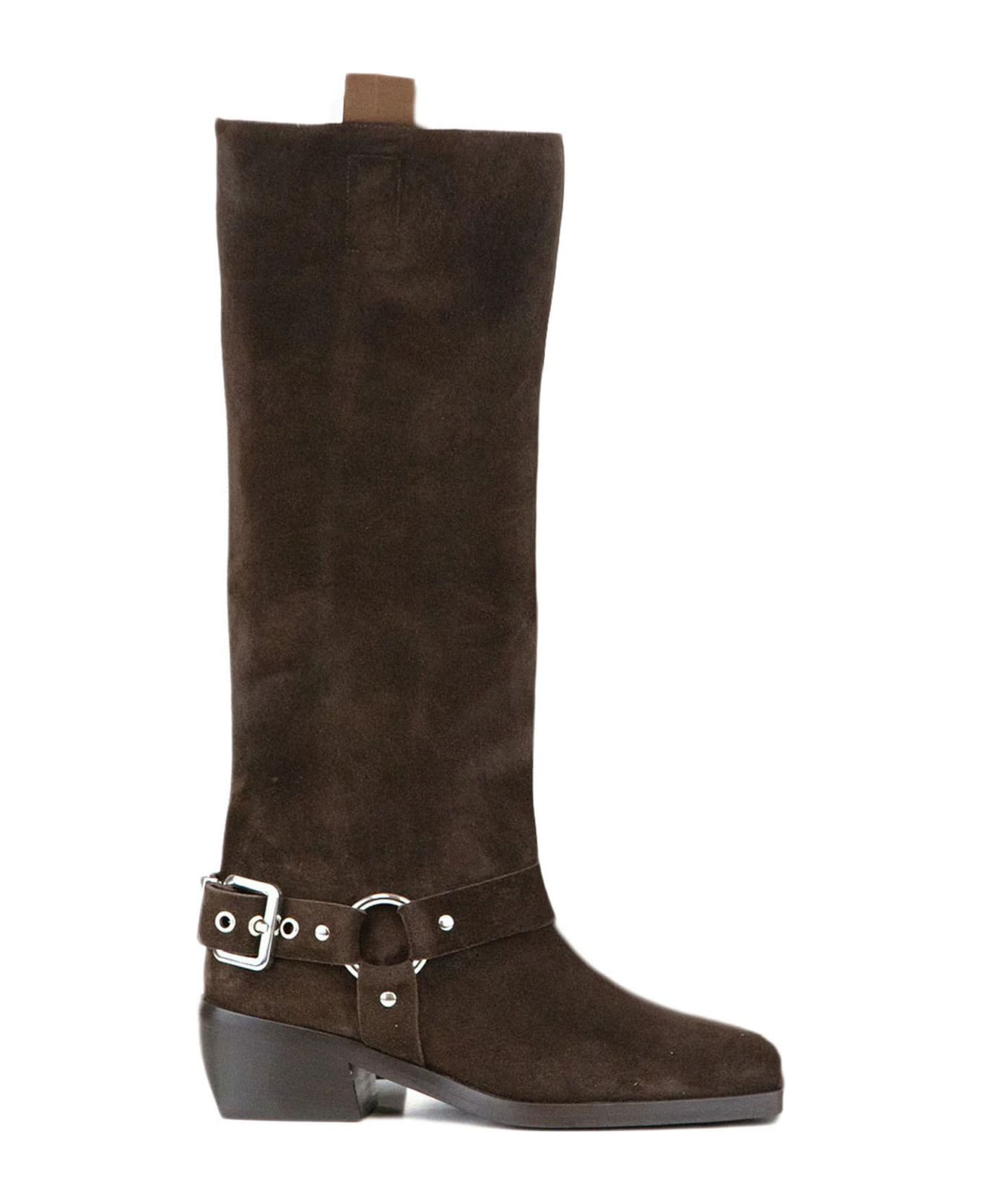 Aldo Castagna Dark Brown Suede Texan Boots - Brown