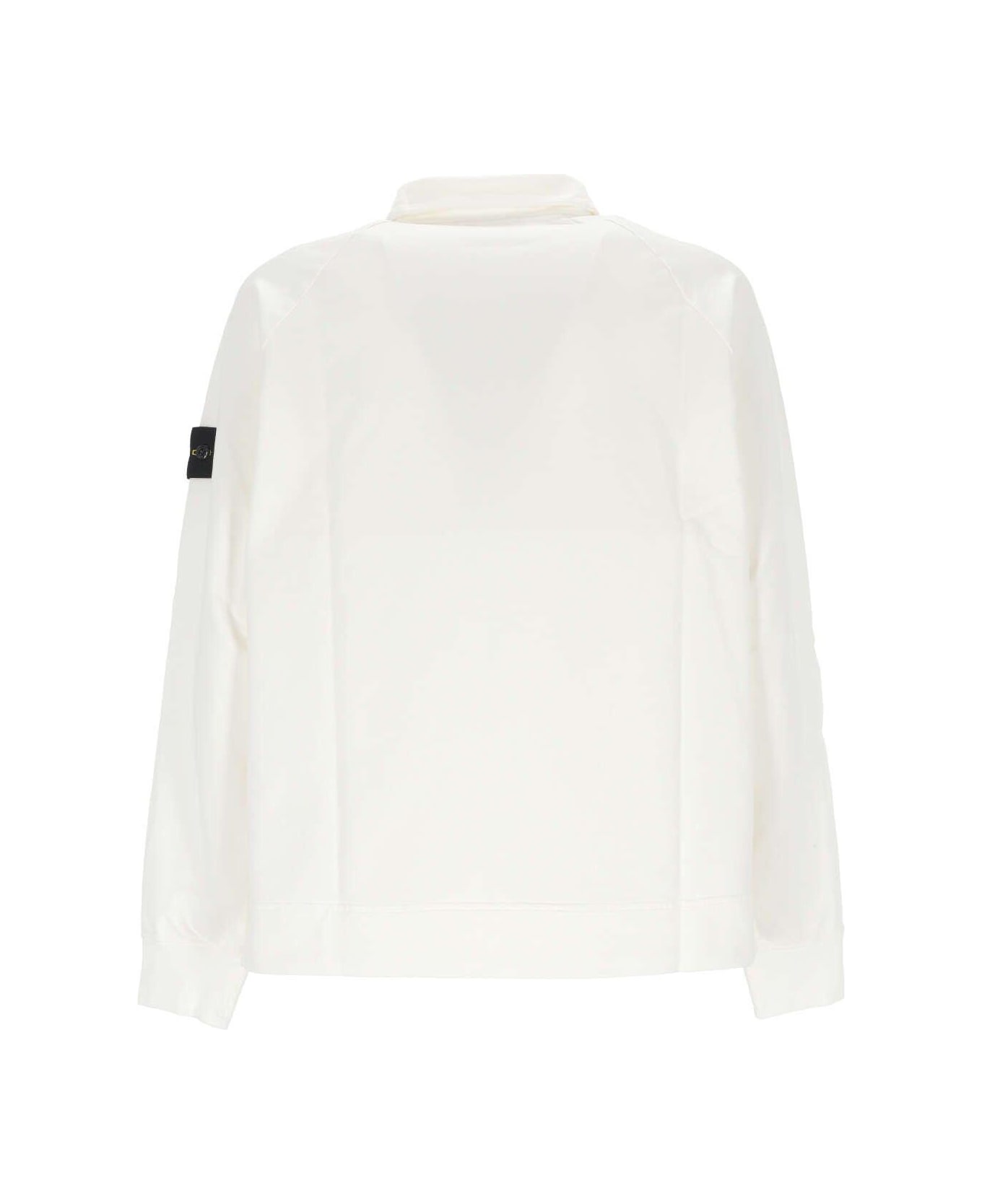 Stone Island Long-sleeved Polo Shirt - WHITE