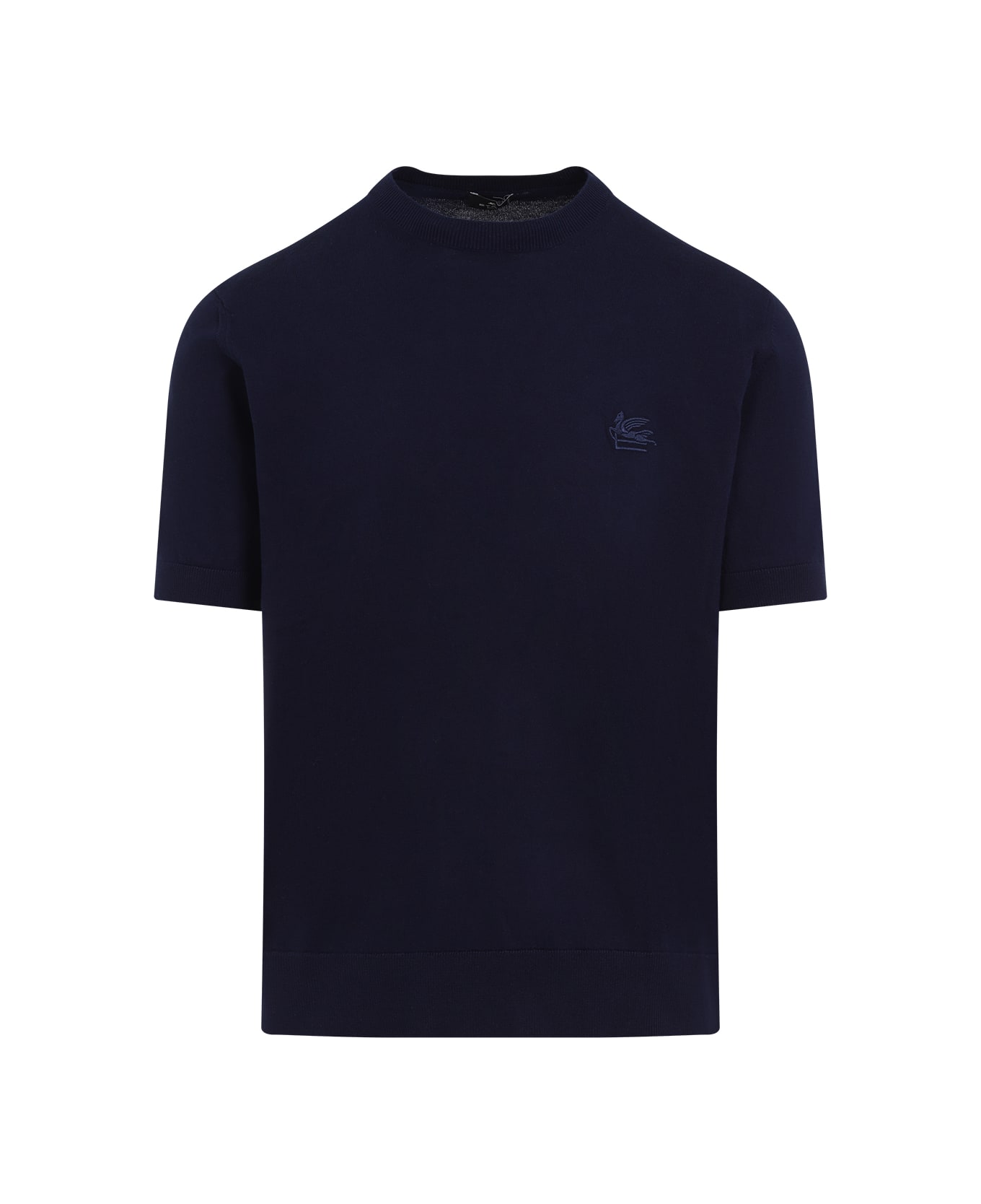 Etro Fine Jersey T-shirt With Decorative Linking - Blue