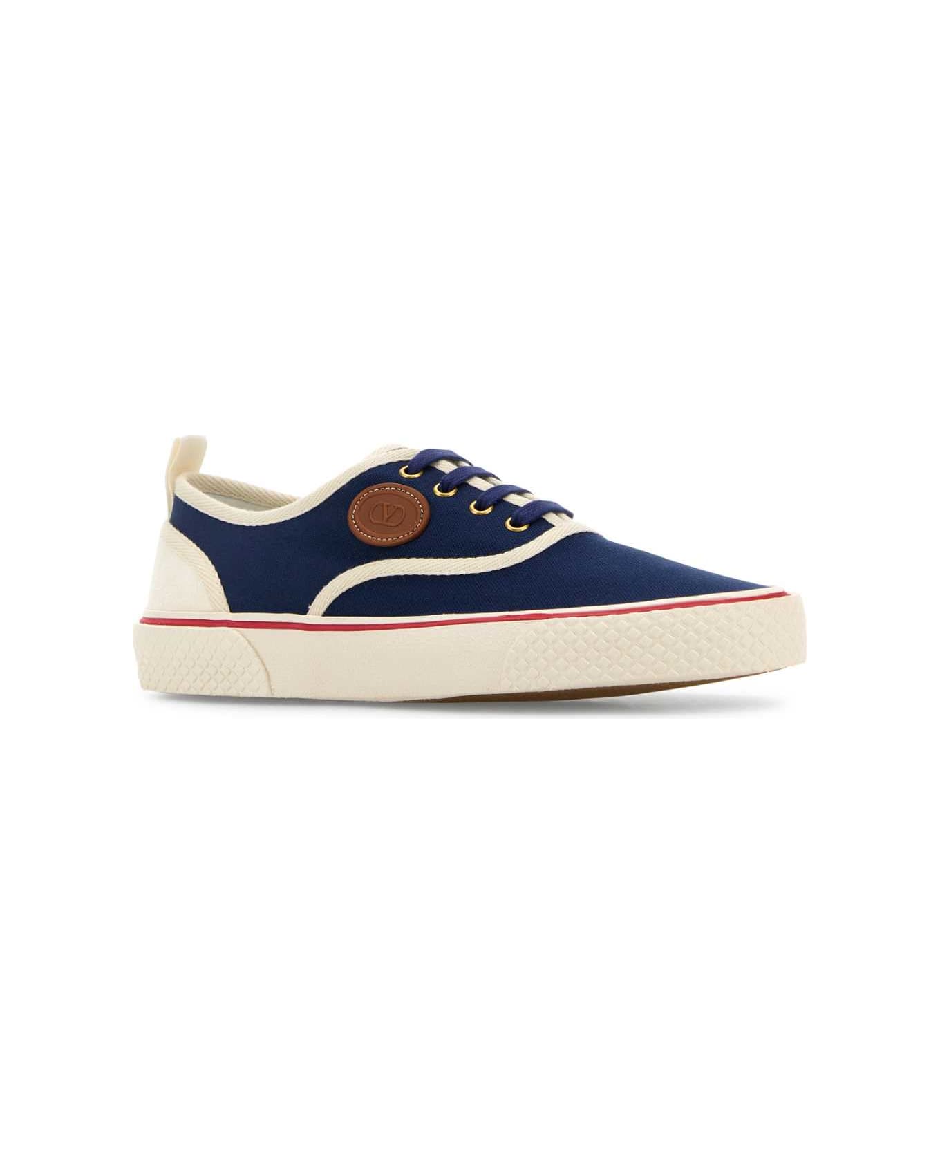Valentino Garavani Blue Canvas Nojoke Sneakers - BRIGHTINDIGOIVORYIVORYCUOIOVACCHI