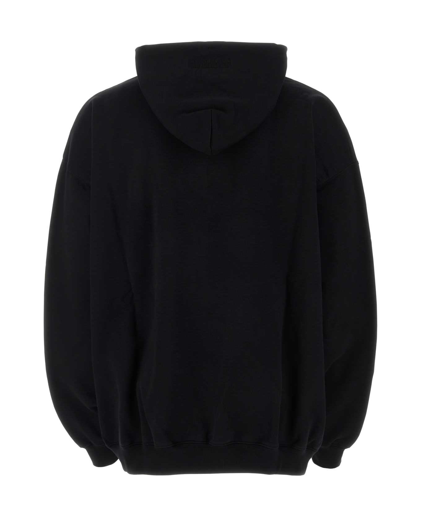 VETEMENTS Black Cotton Blend Oversize Sweatshirt - BLACK フリース