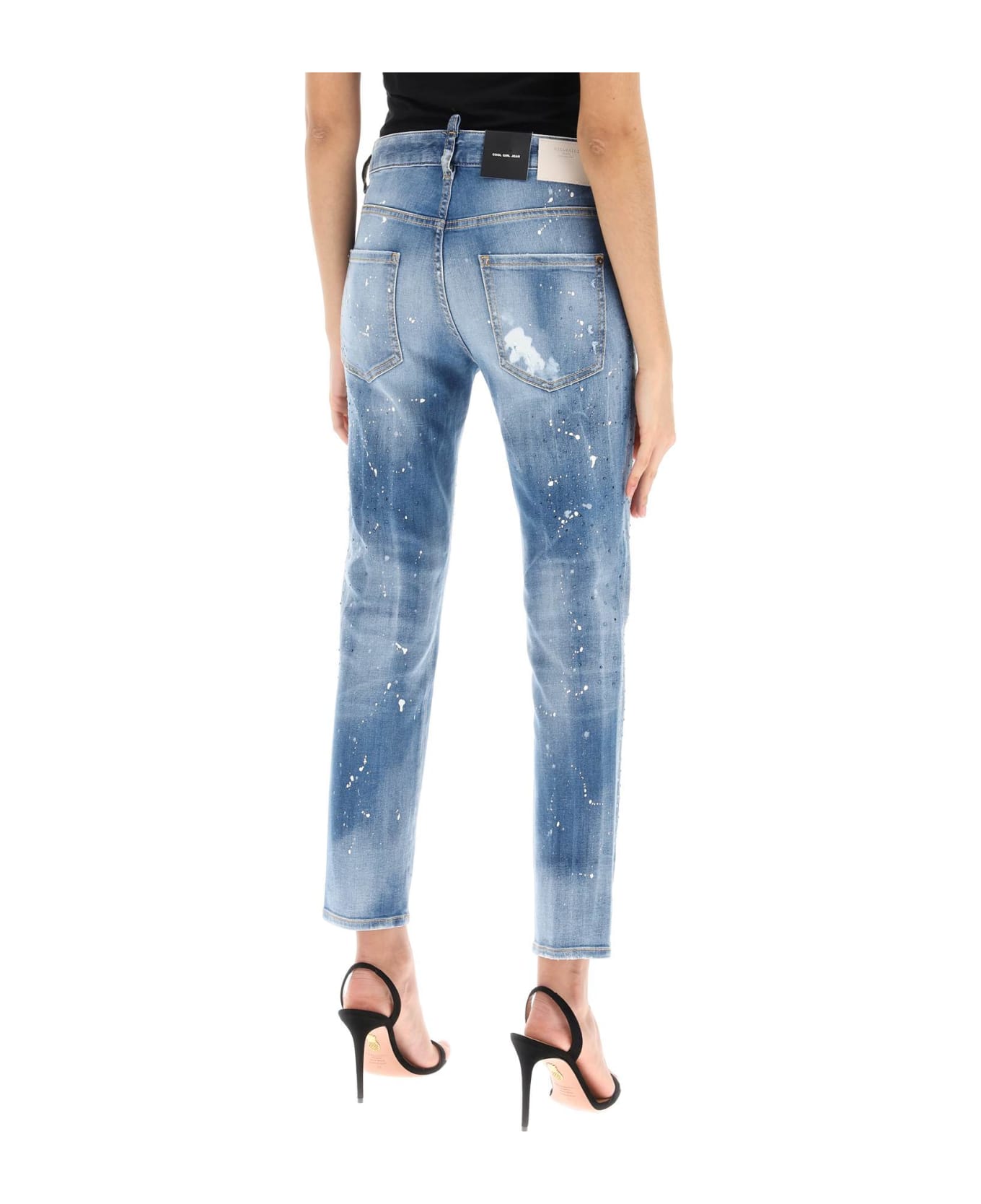 Dsquared2 Cool Girl Jeans In Medium Ice Spots Wash - NAVY BLUE (Light blue)