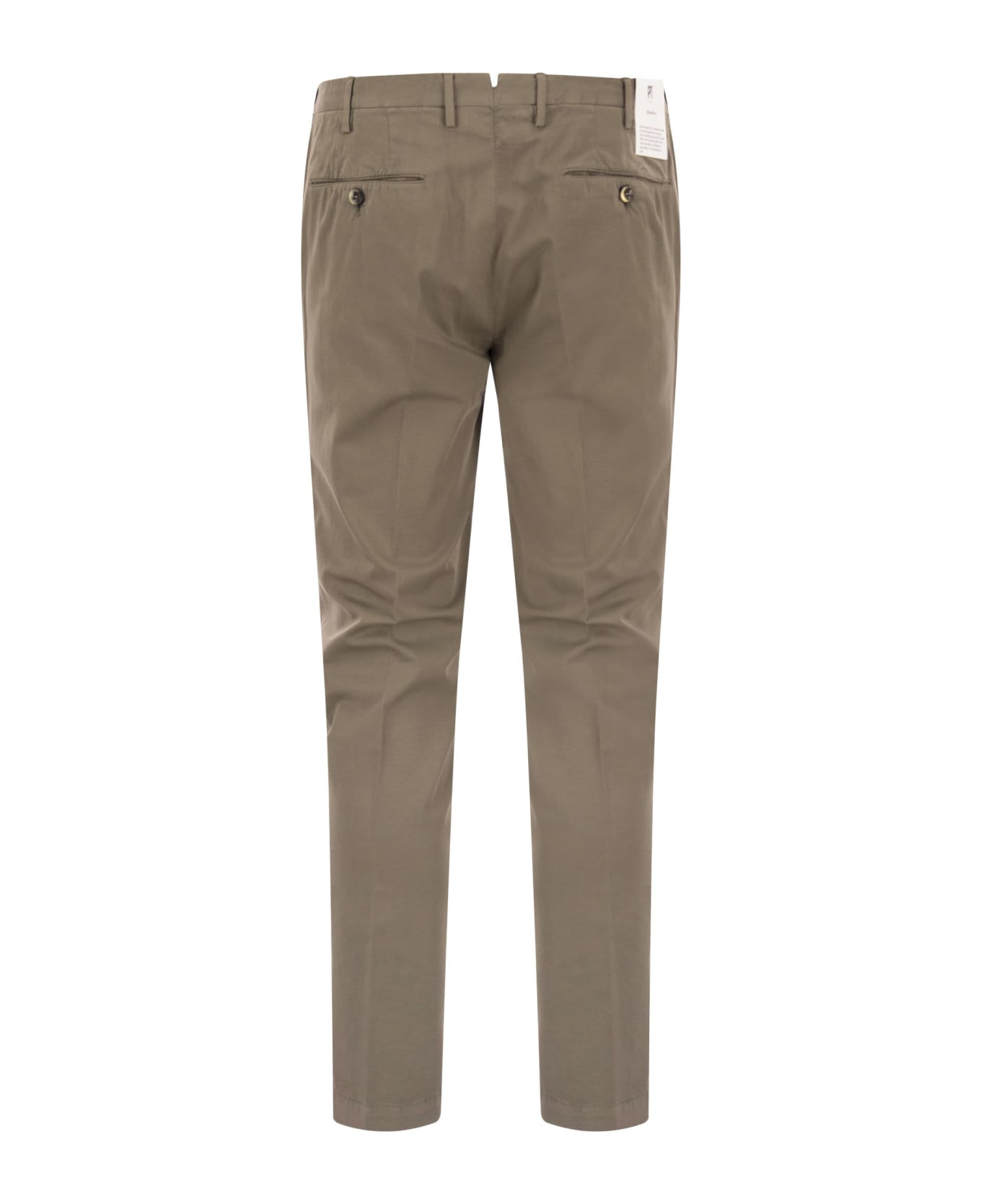 PT Torino Superslim Trousers In Cotton And Silk - Brown ボトムス