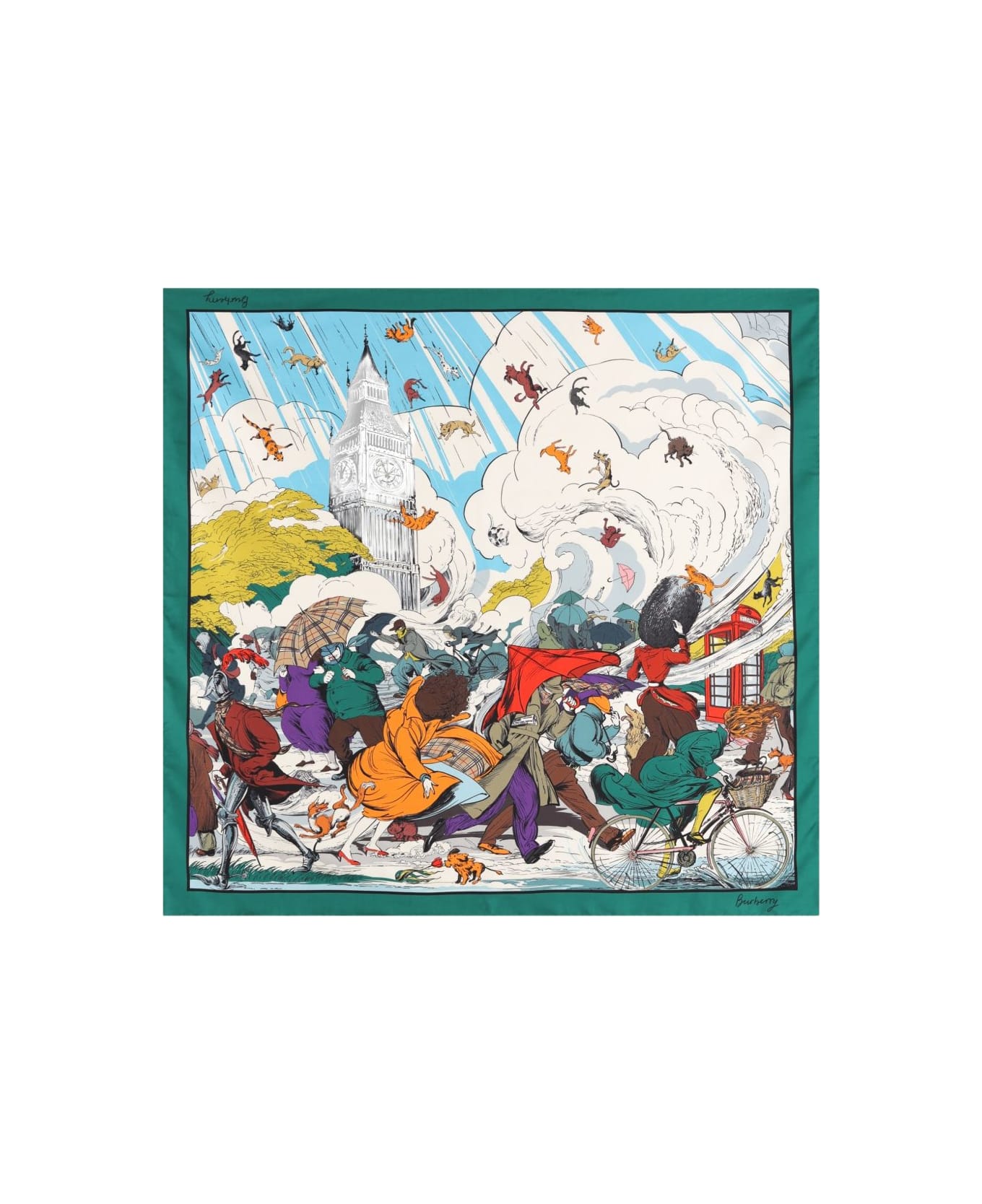 Burberry Printed Silk Foulard - Green