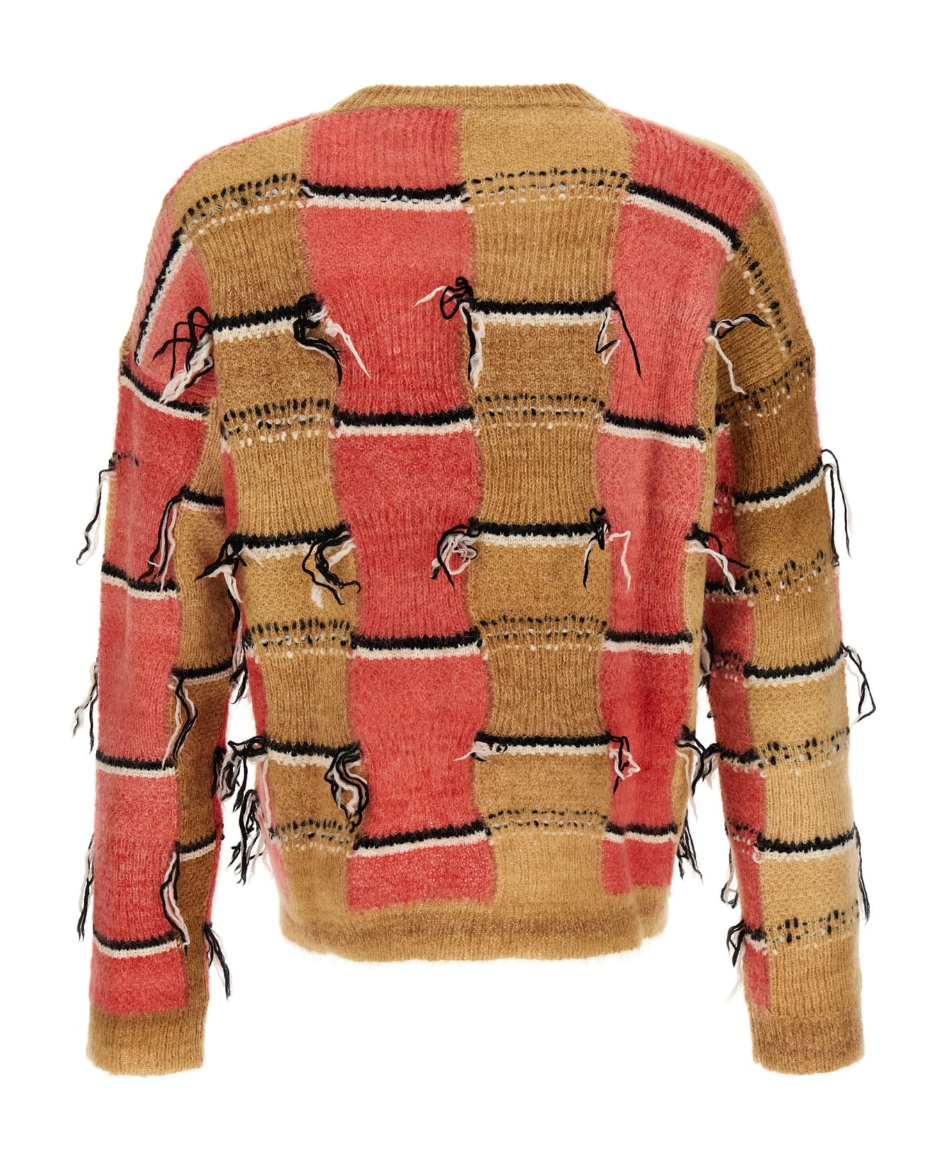 Marni Fringed Multicolor Sweater - Caramel