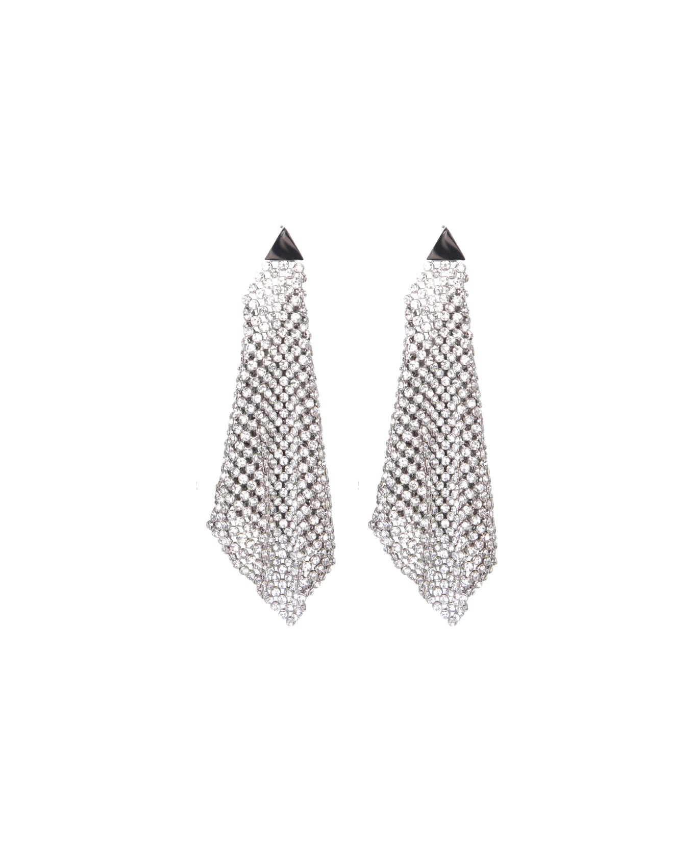 Paco Rabanne Silver Pixel Crystal Earrings - Metallic