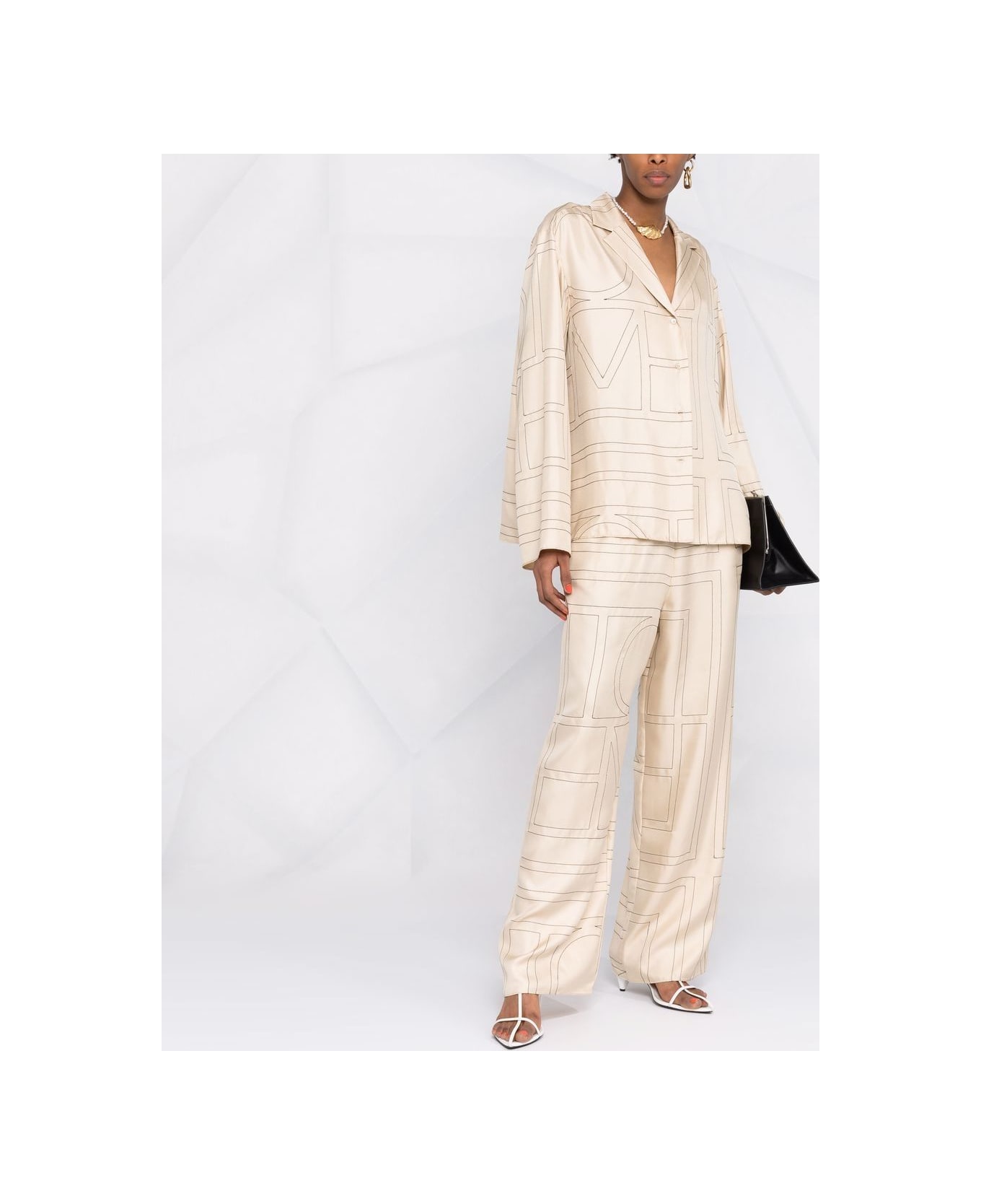 Totême Silk Pajama Shirt - Ivory