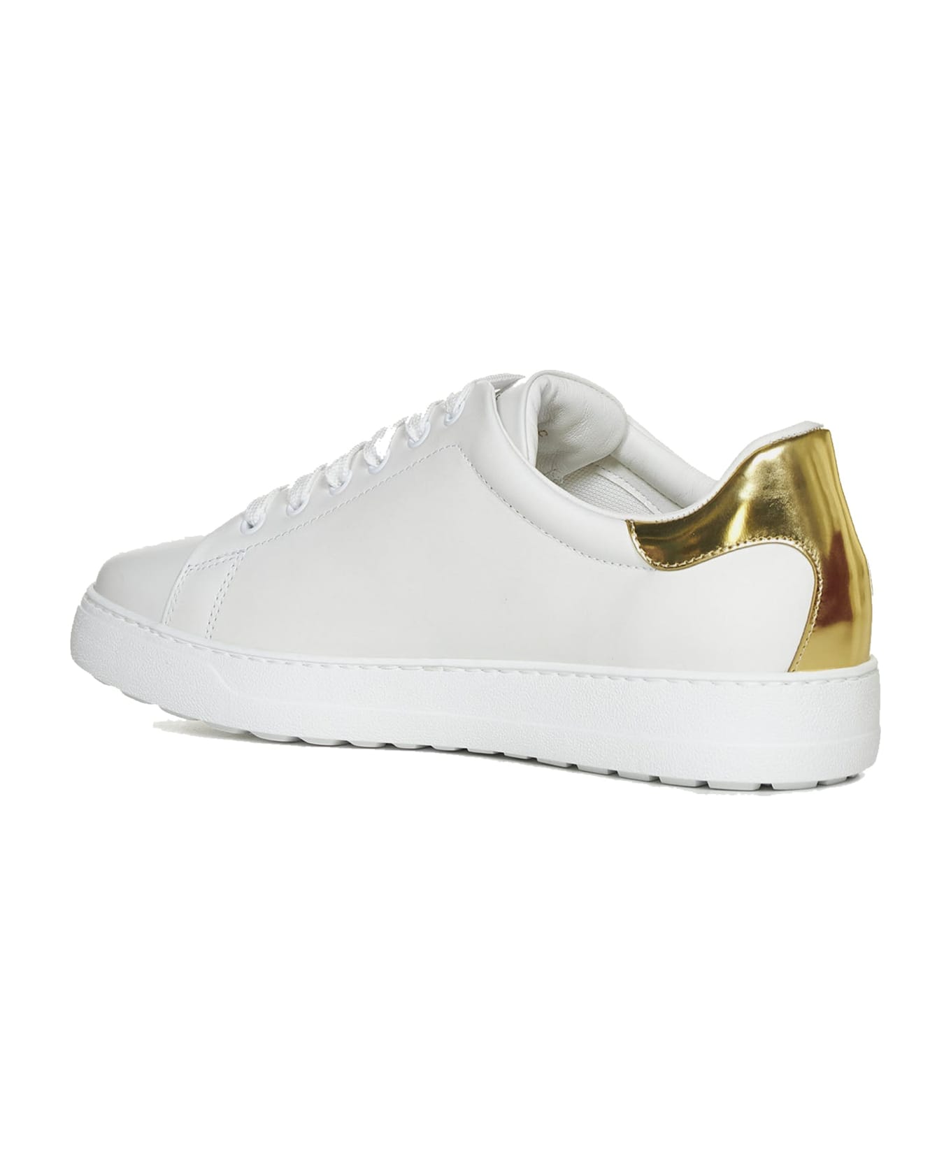 Ferragamo Number Leather Sneakers - White