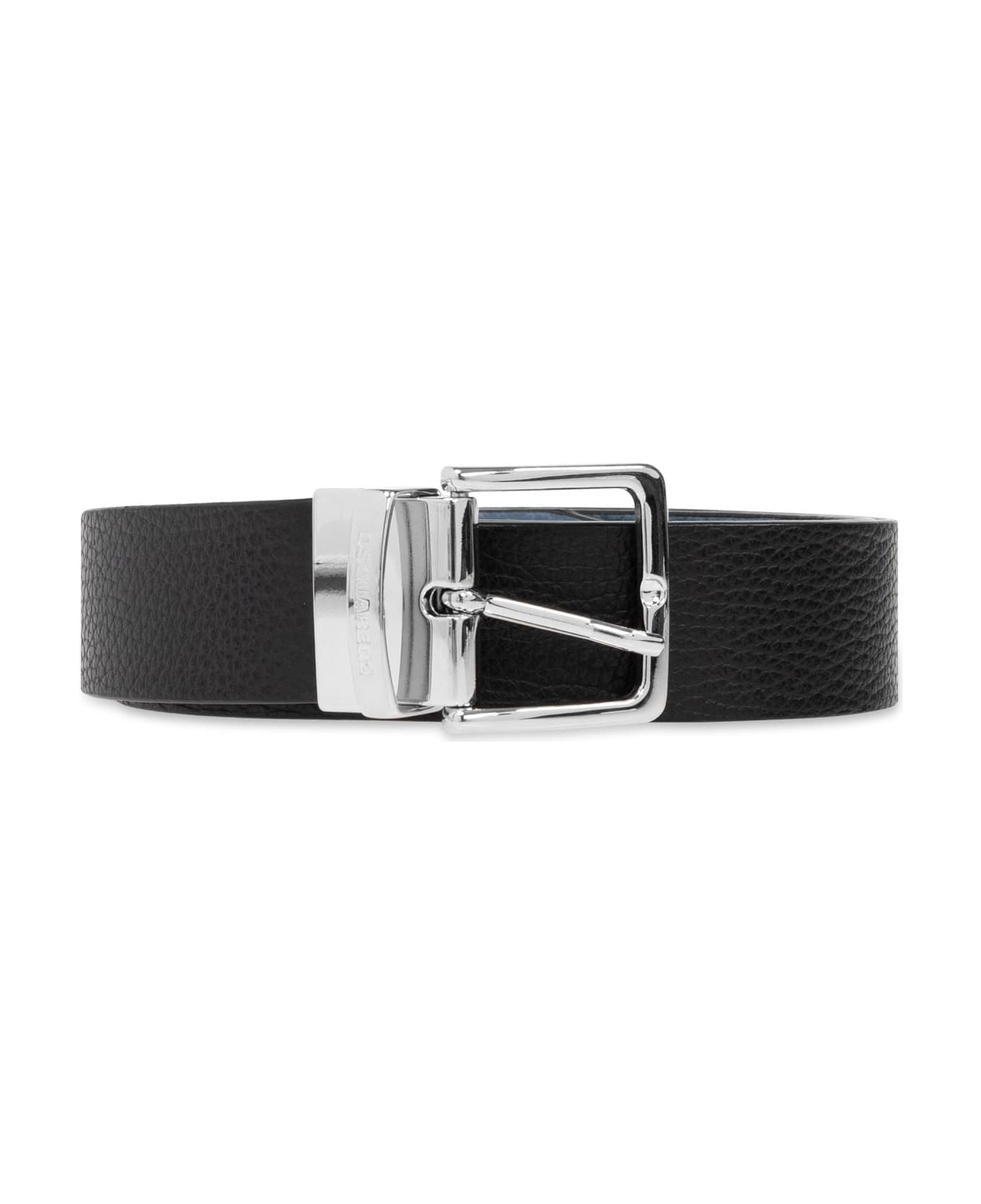 Dsquared2 Leather Belt - BLACK/BLUE