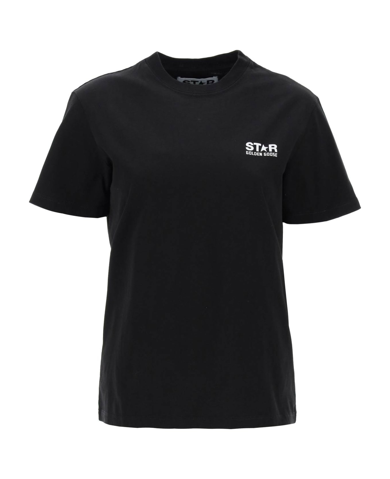 Golden Goose T-shirt With Star Print - BLACK WHITE (Black) Tシャツ