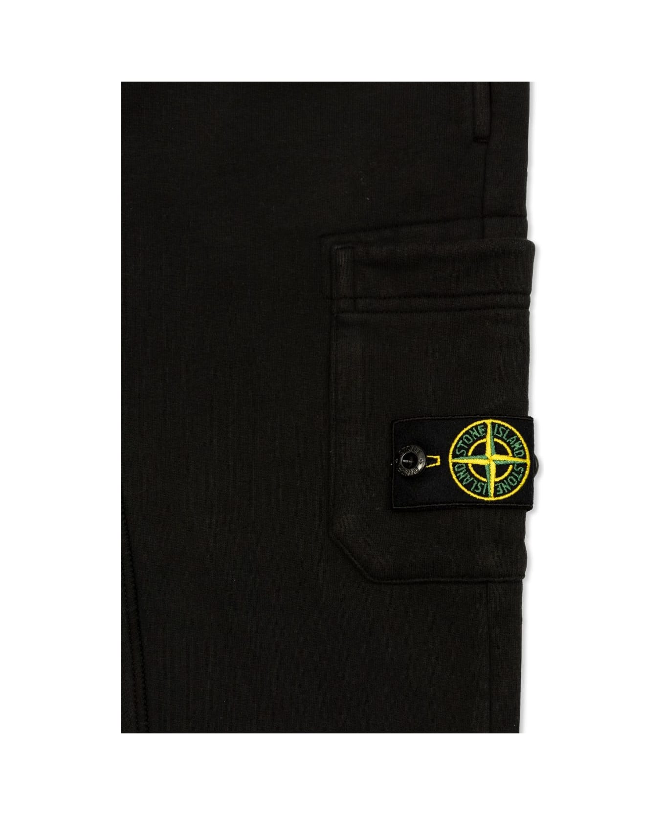 Stone Island Black Fleece Cotton Cargo Trousers - Black ボトムス