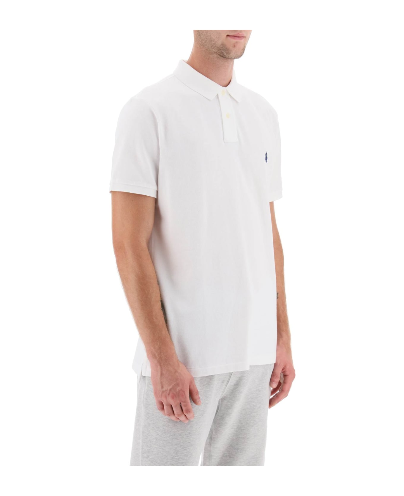 Ralph Lauren Pique Cotton Polo Shirt - White