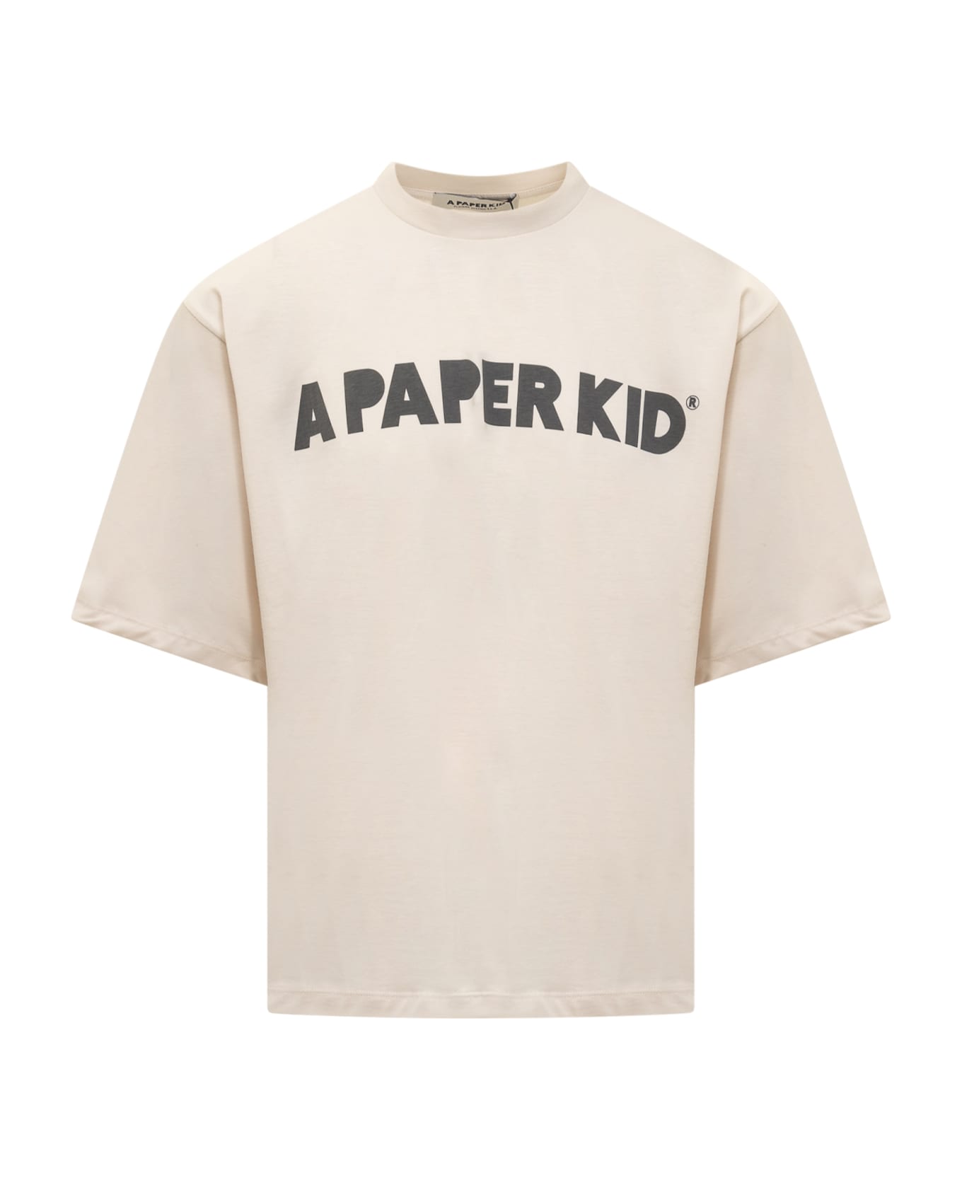 A Paper Kid T-shirt With Logo - CREMA