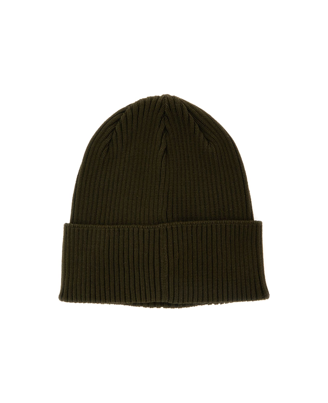 C.P. Company Green Goggle Beanie With Turn-up Brim In Cotton Man - Green