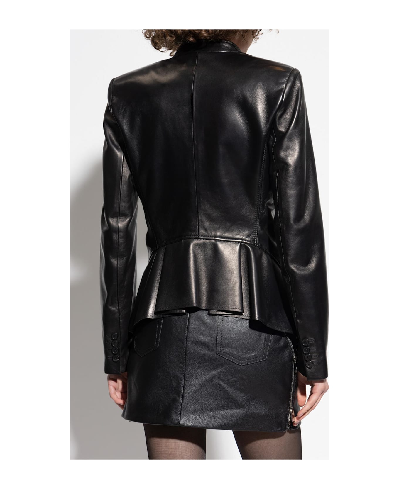 Alexander McQueen Leather Blazer - Black