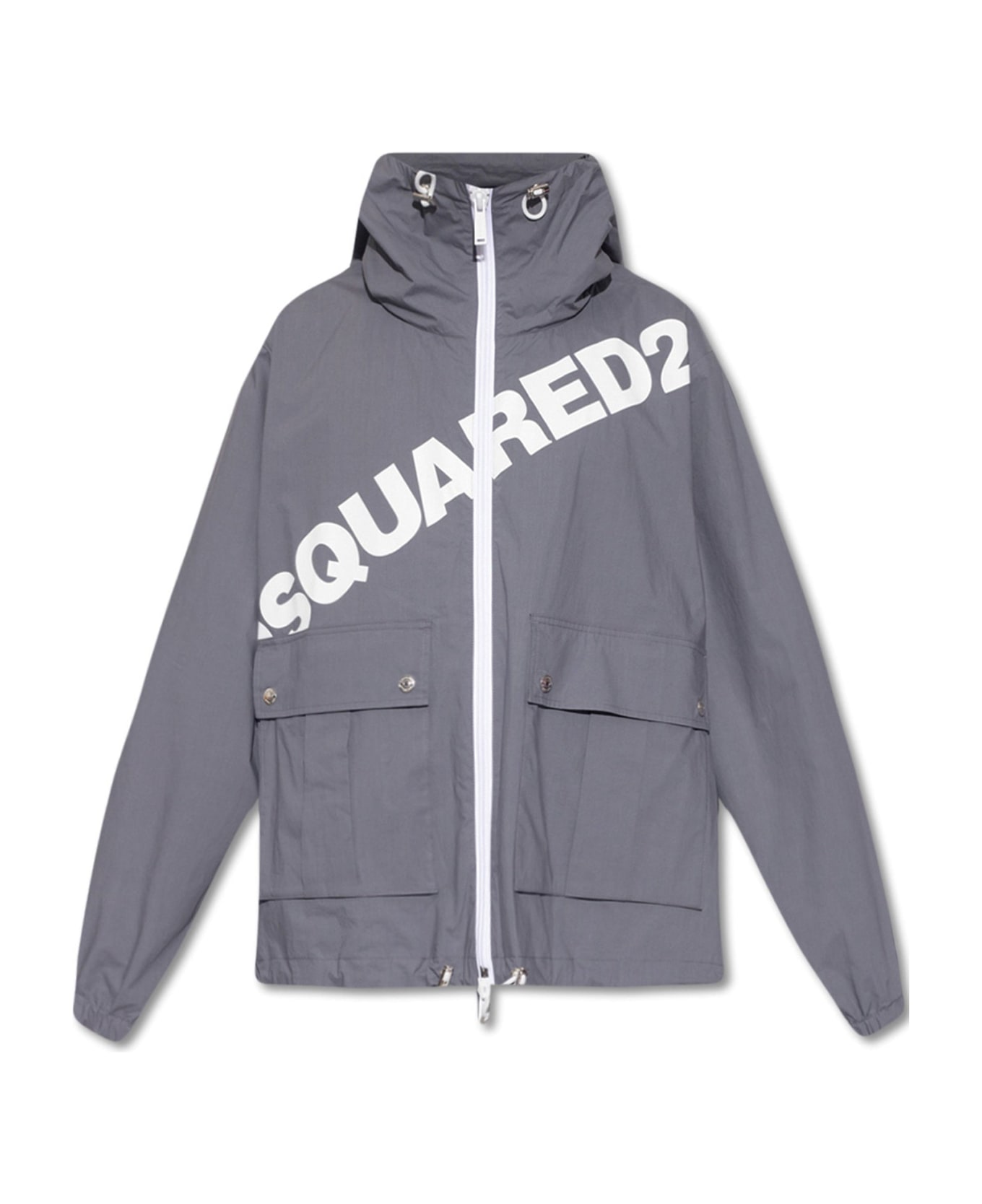 Dsquared2 Logo Hooded Windbreaker - Gray