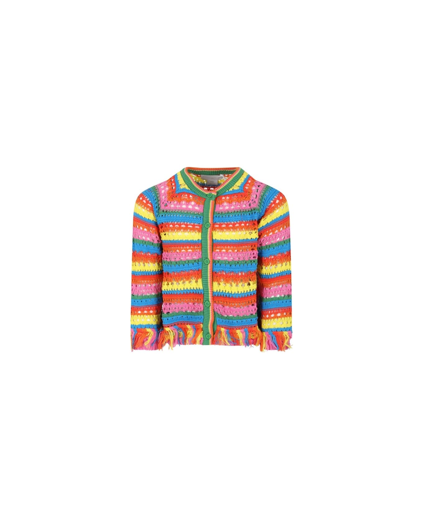 Stella McCartney Kids Cardigan Multicolor Con Frange - Multicolor